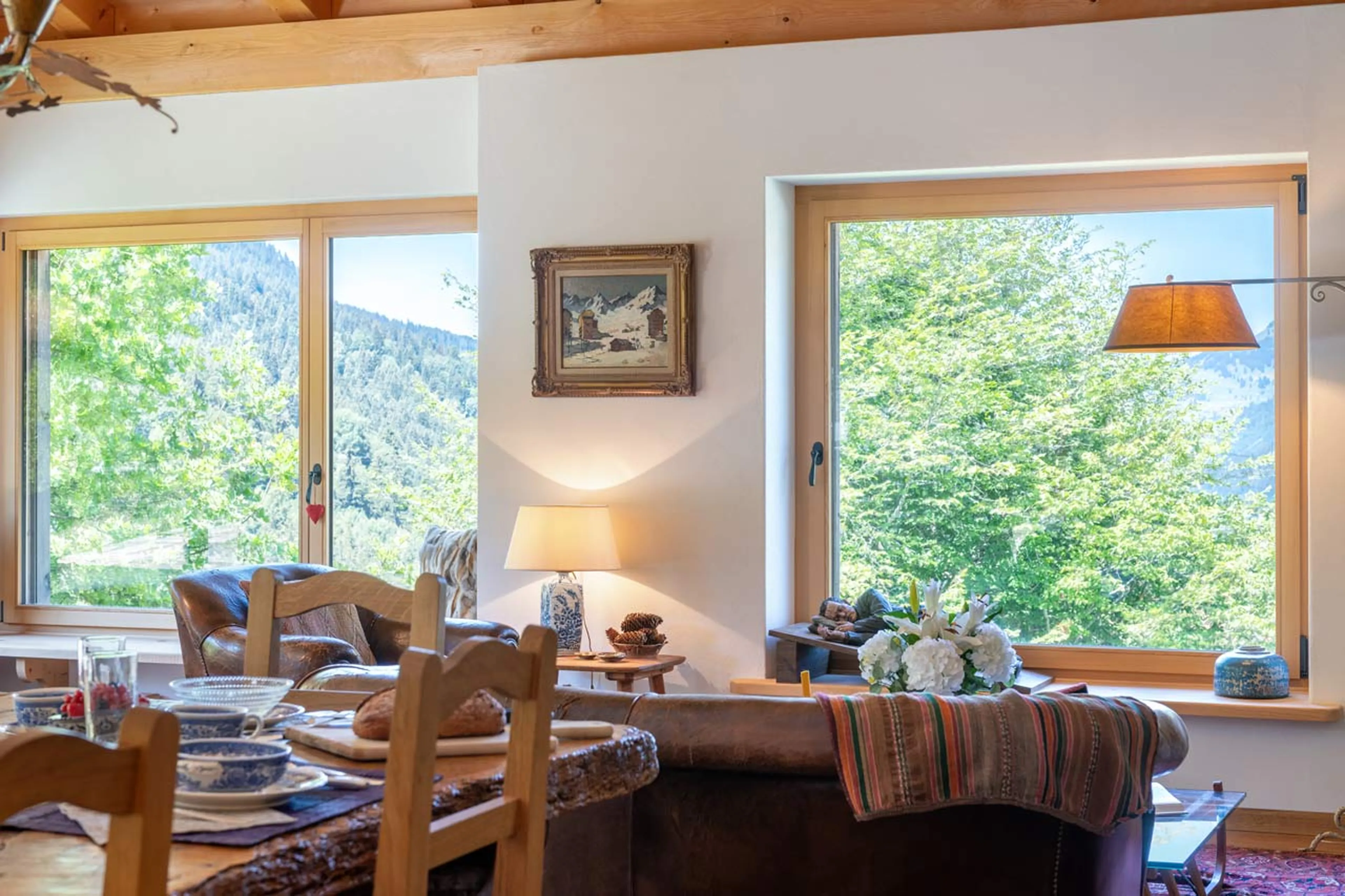 Large windows at Chalet Verbena in Klosters