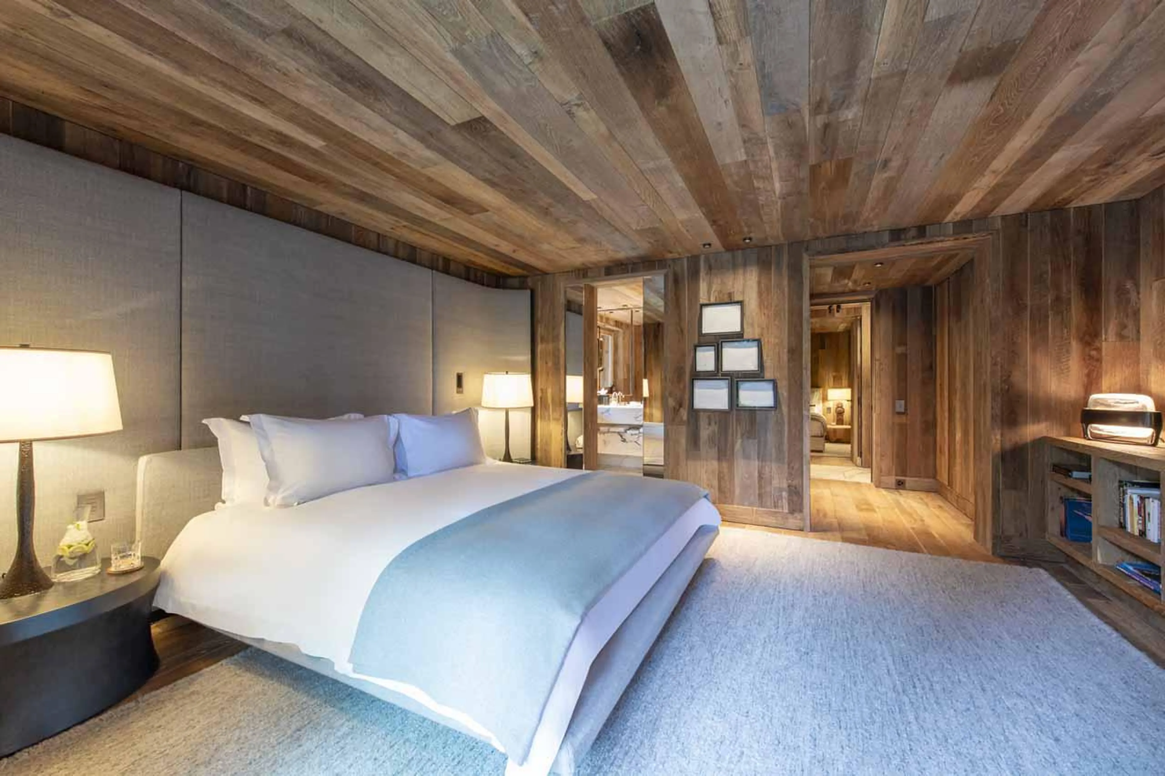 Spacious ground floor bedroom at Chalet Vicuna in Verbier