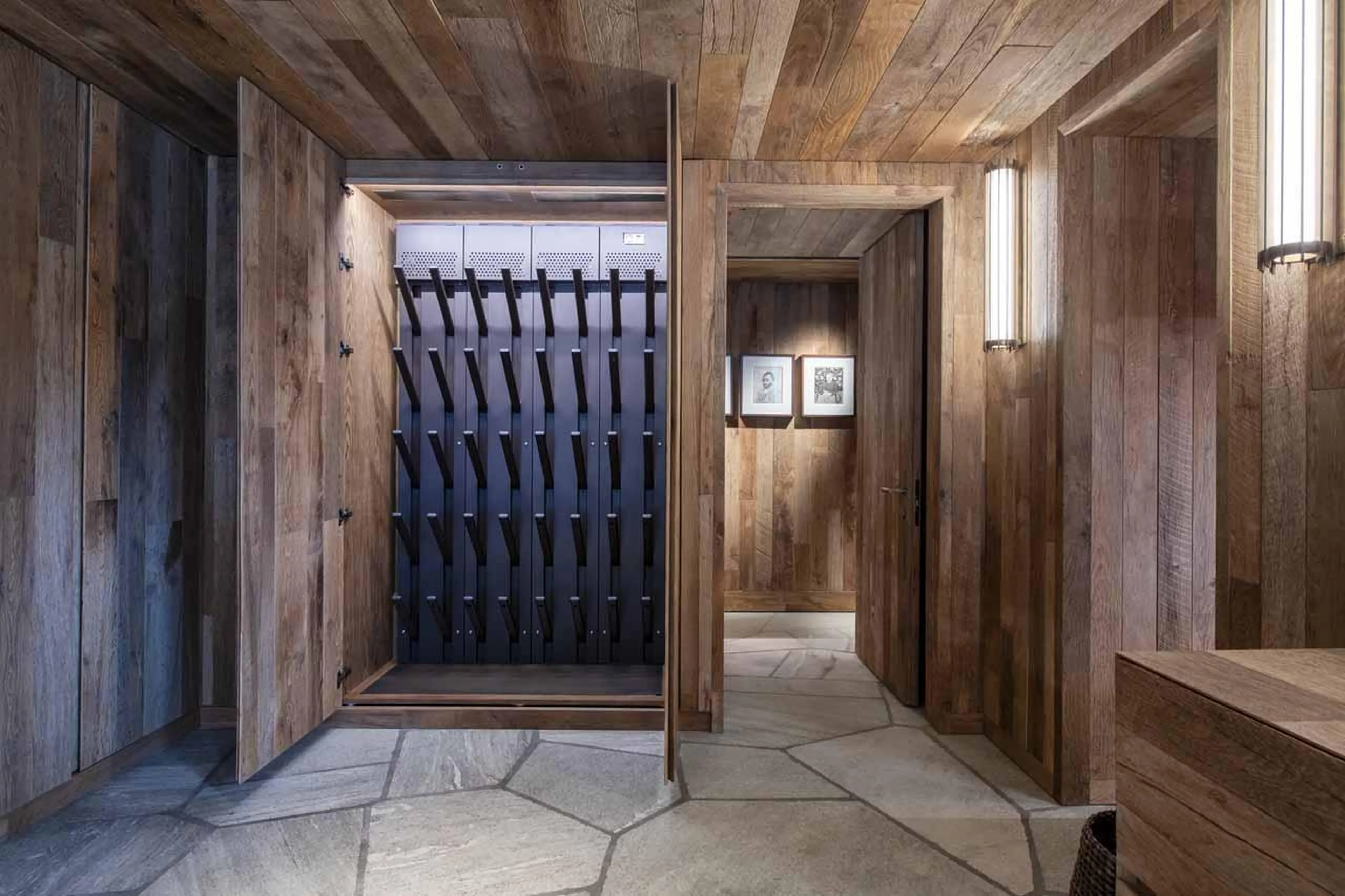 Private ski room at Chalet Vicuna in Verbier