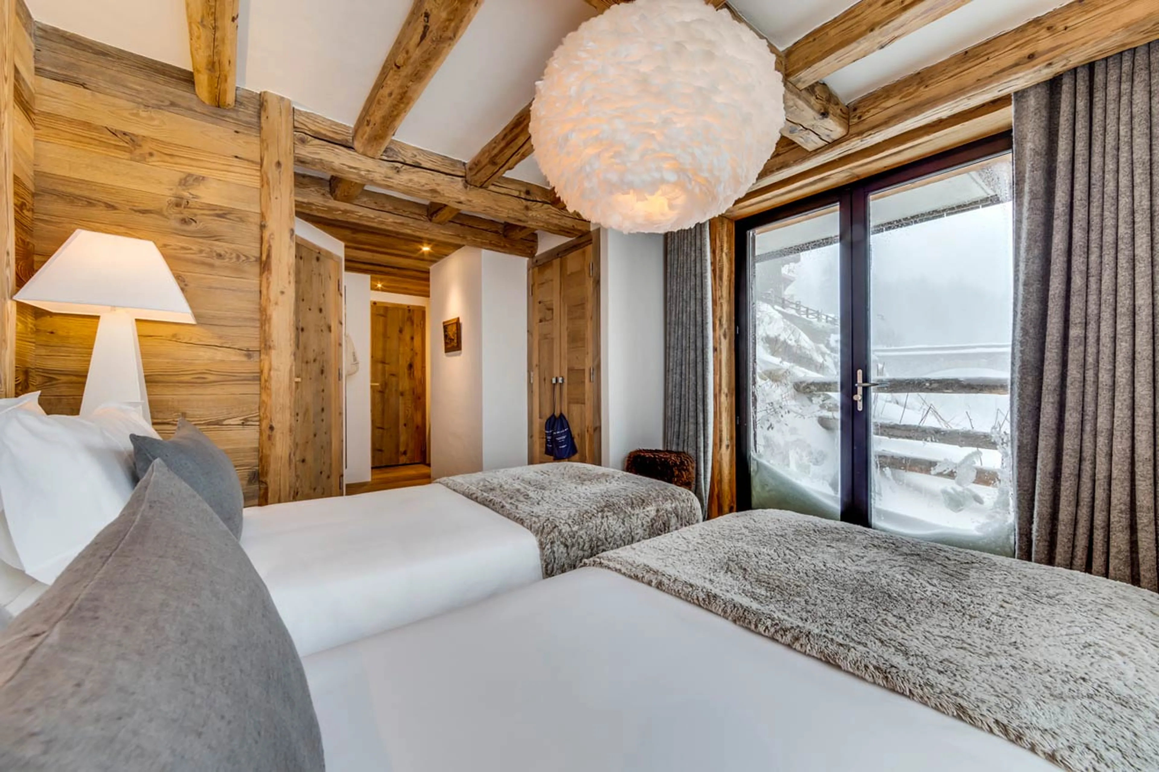 Bedroom one at Chalet Vieux Pont in Val d'Isere