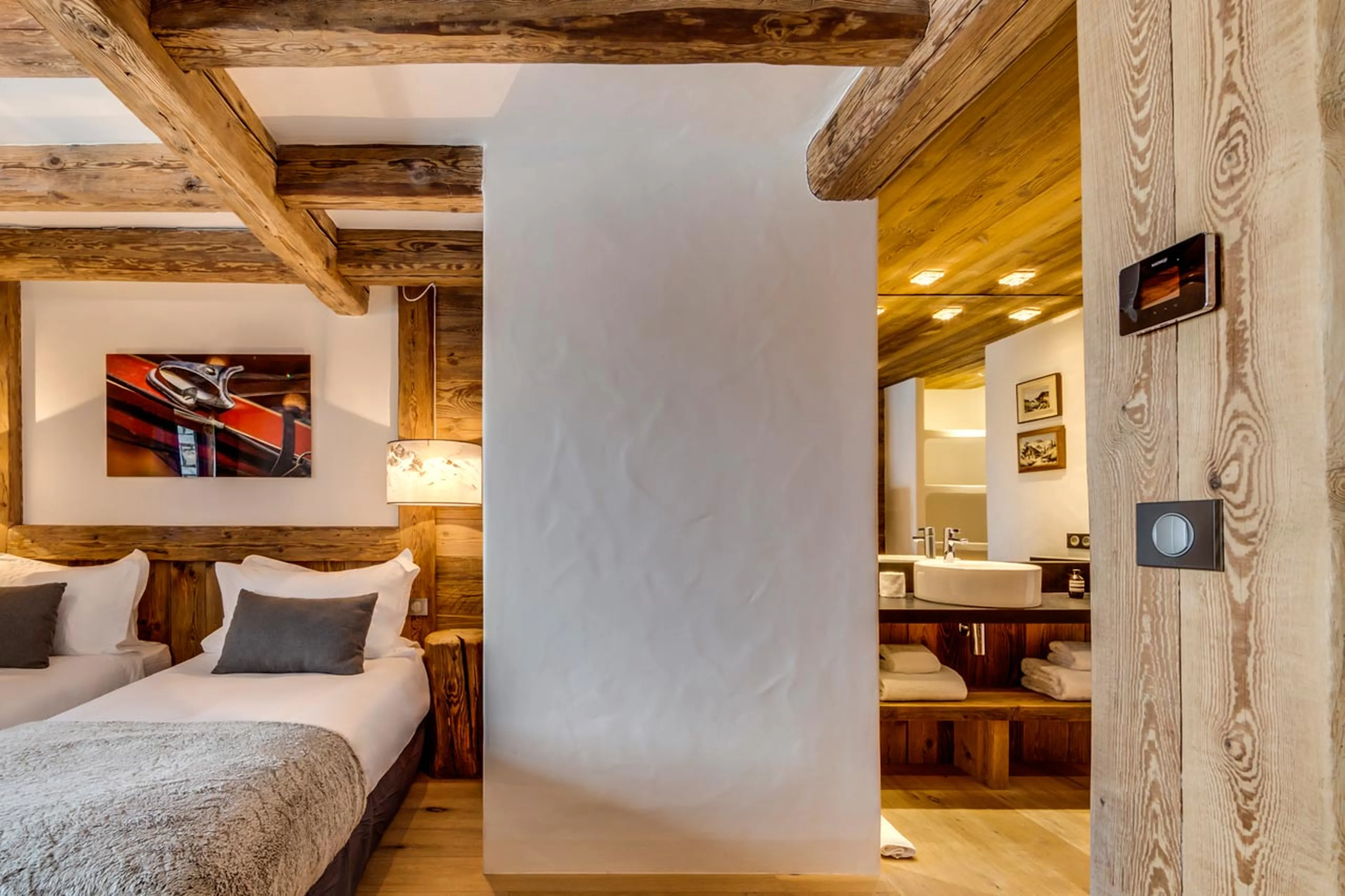 Bedroom four at Chalet Vieux Pont in Val d'Isere