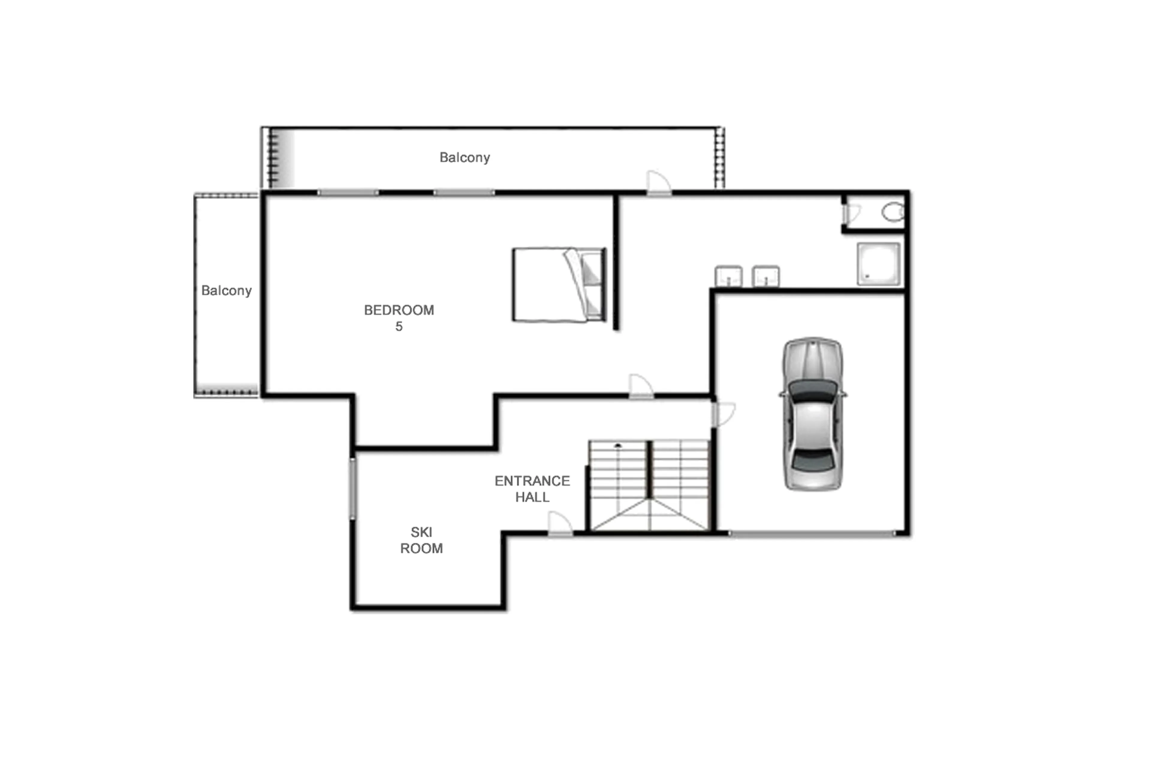 Level 0 floor plan of Chalet Vieux Pont in Val d'Isere