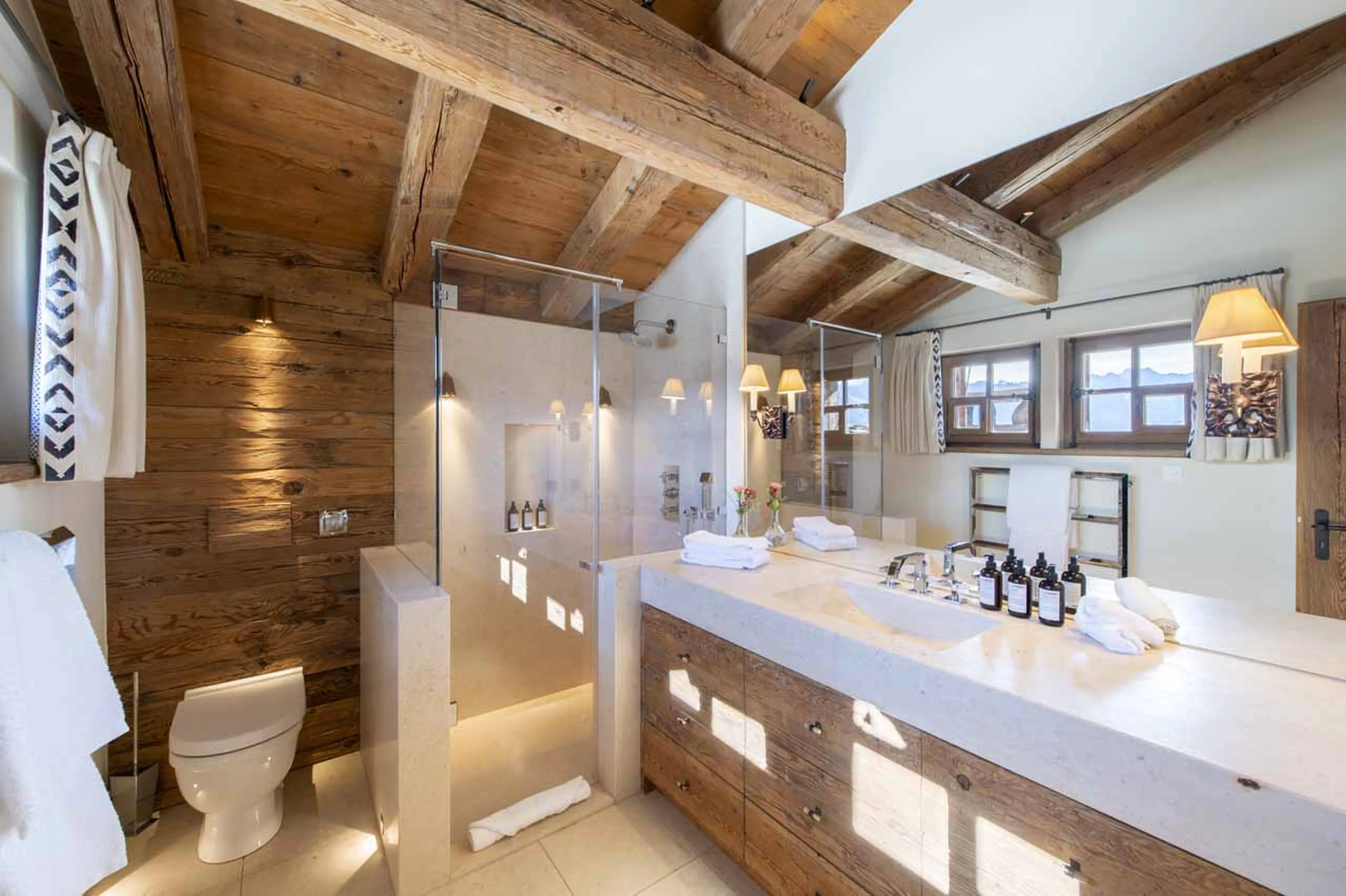 Shower room at Chalet Virmadisa in Verbier