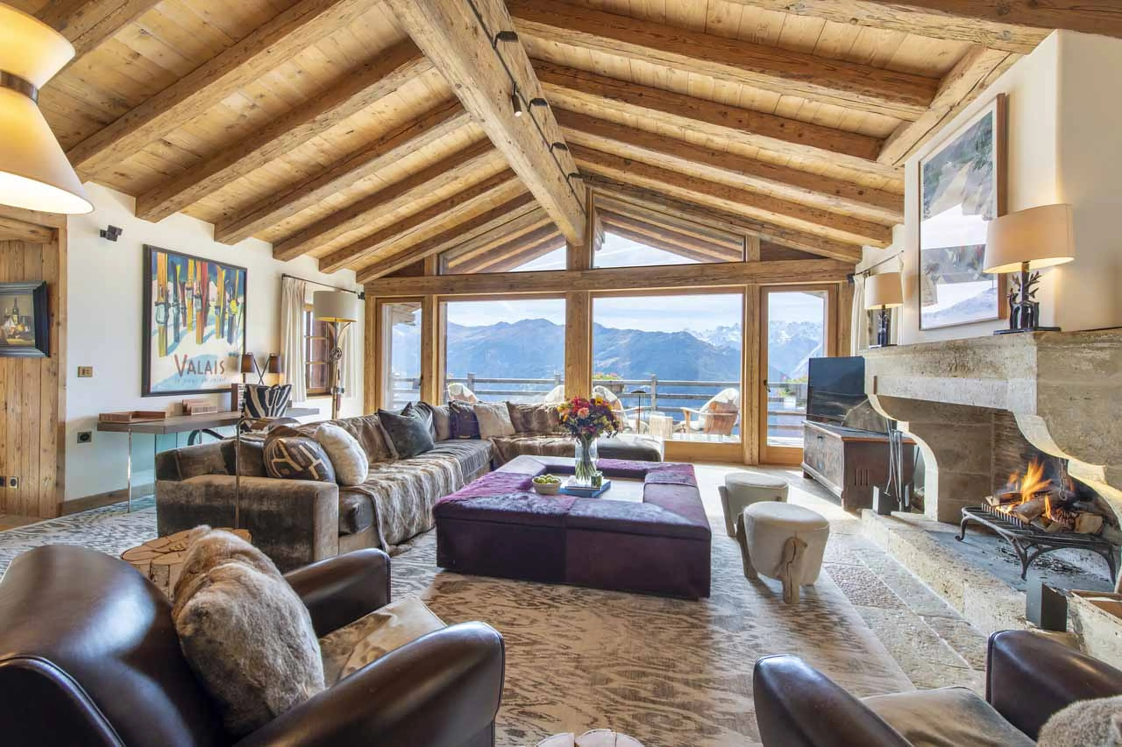 Living area at Chalet Virmadisa in Verbier