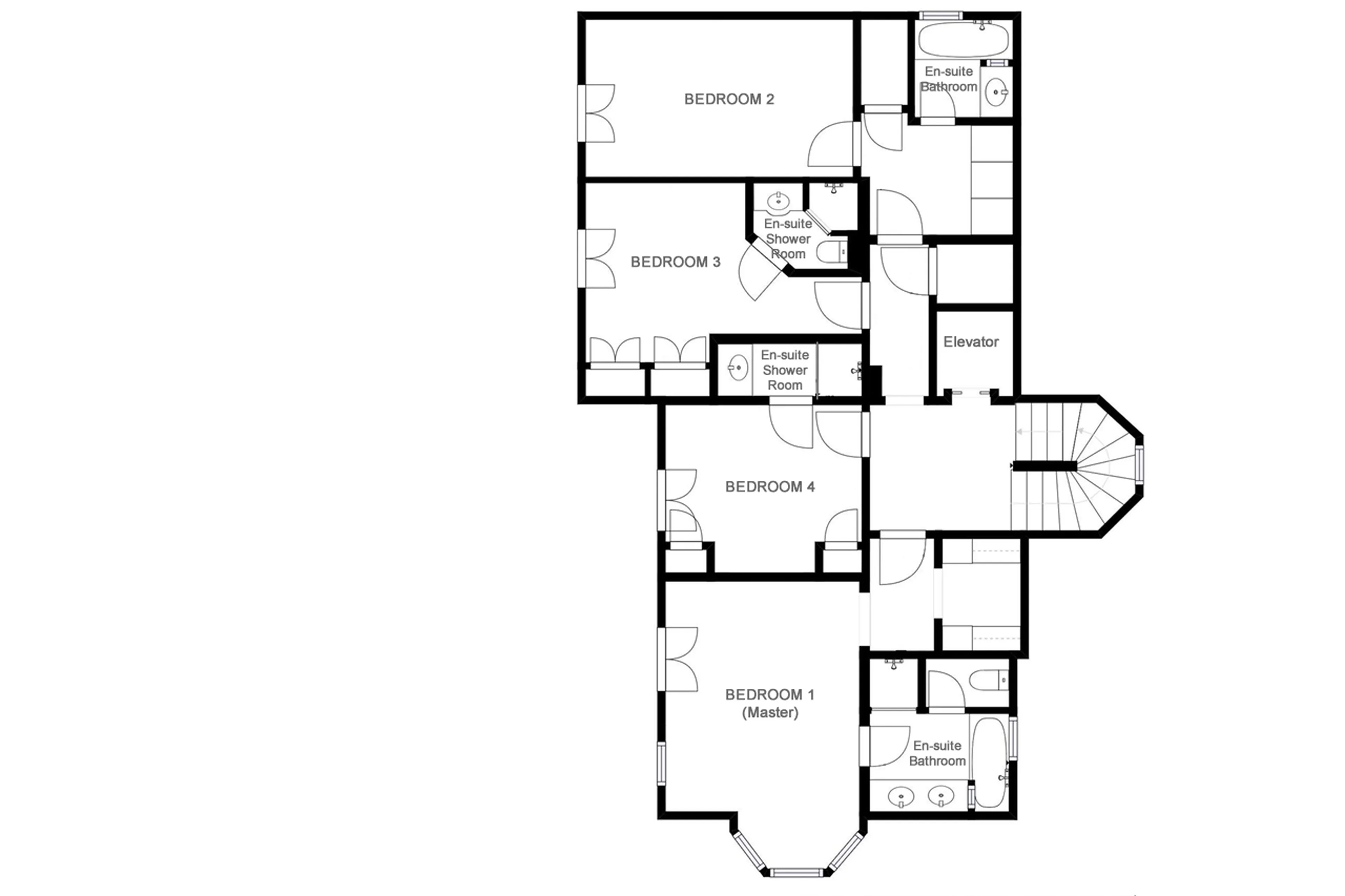 Level 1 floor plan of Chalet White Dream in Courchevel 1850