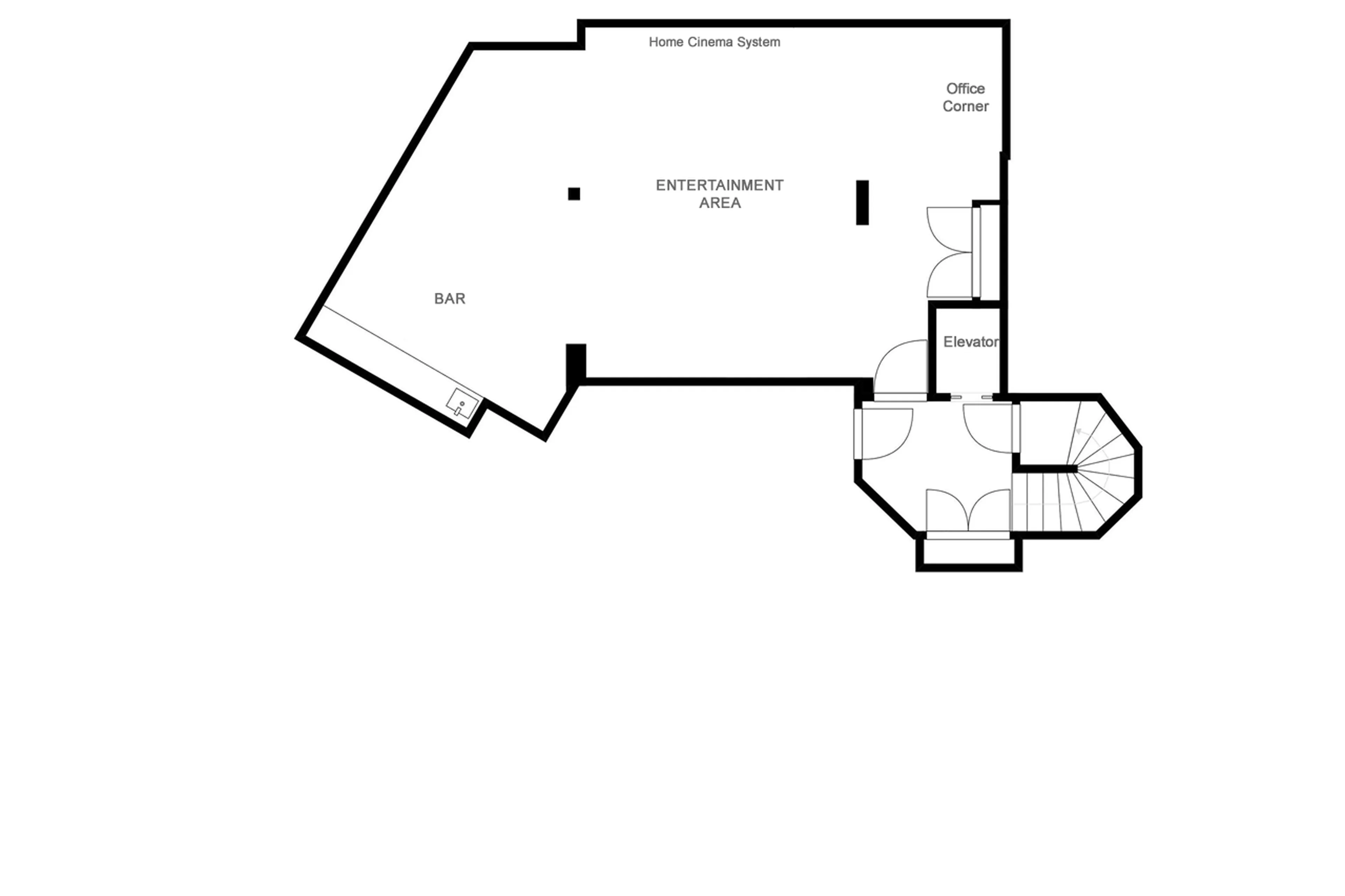 Level -1 floor plan of Chalet White Dream in Courchevel 1850