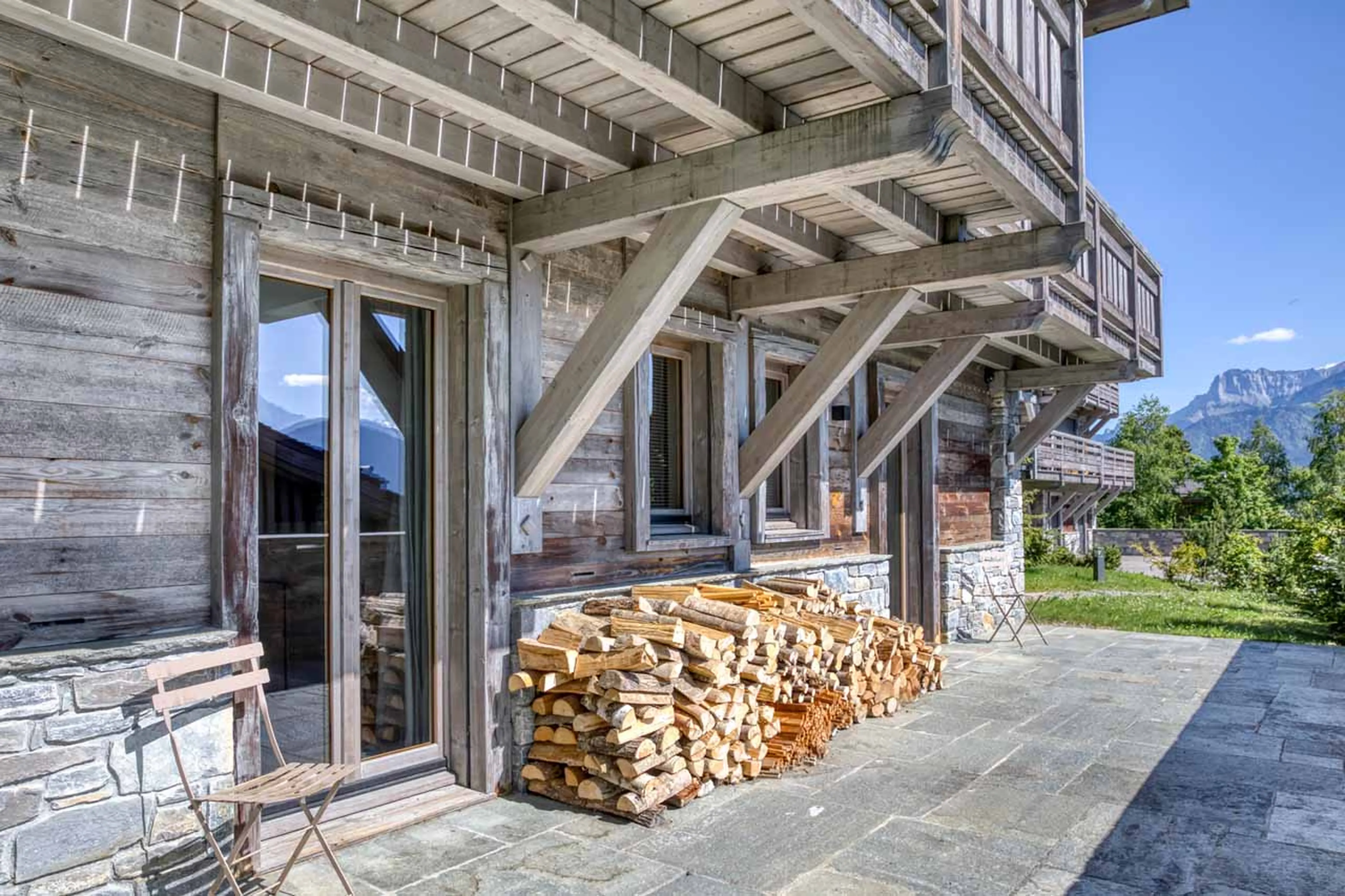 Terrace at Chalet White in Megeve