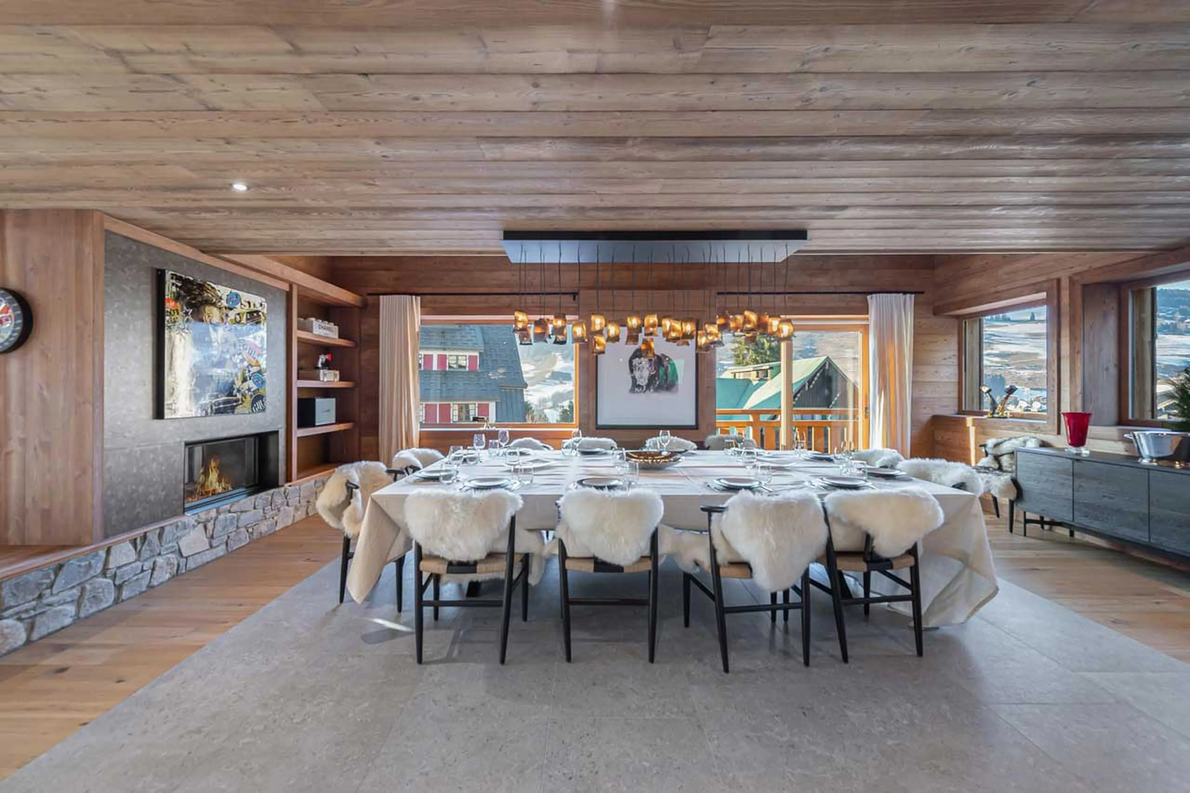 Dining area at Chalet Whymper in Megeve