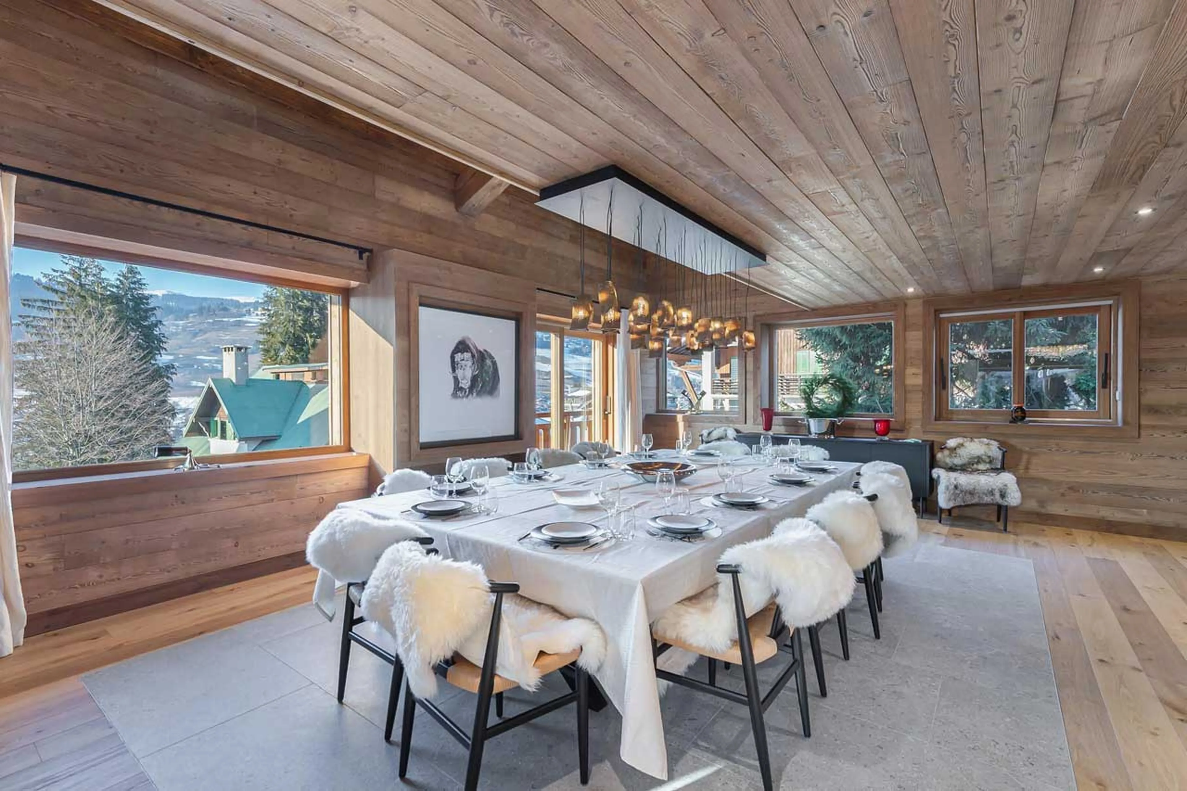 Dining table at Chalet Whymper in Megeve