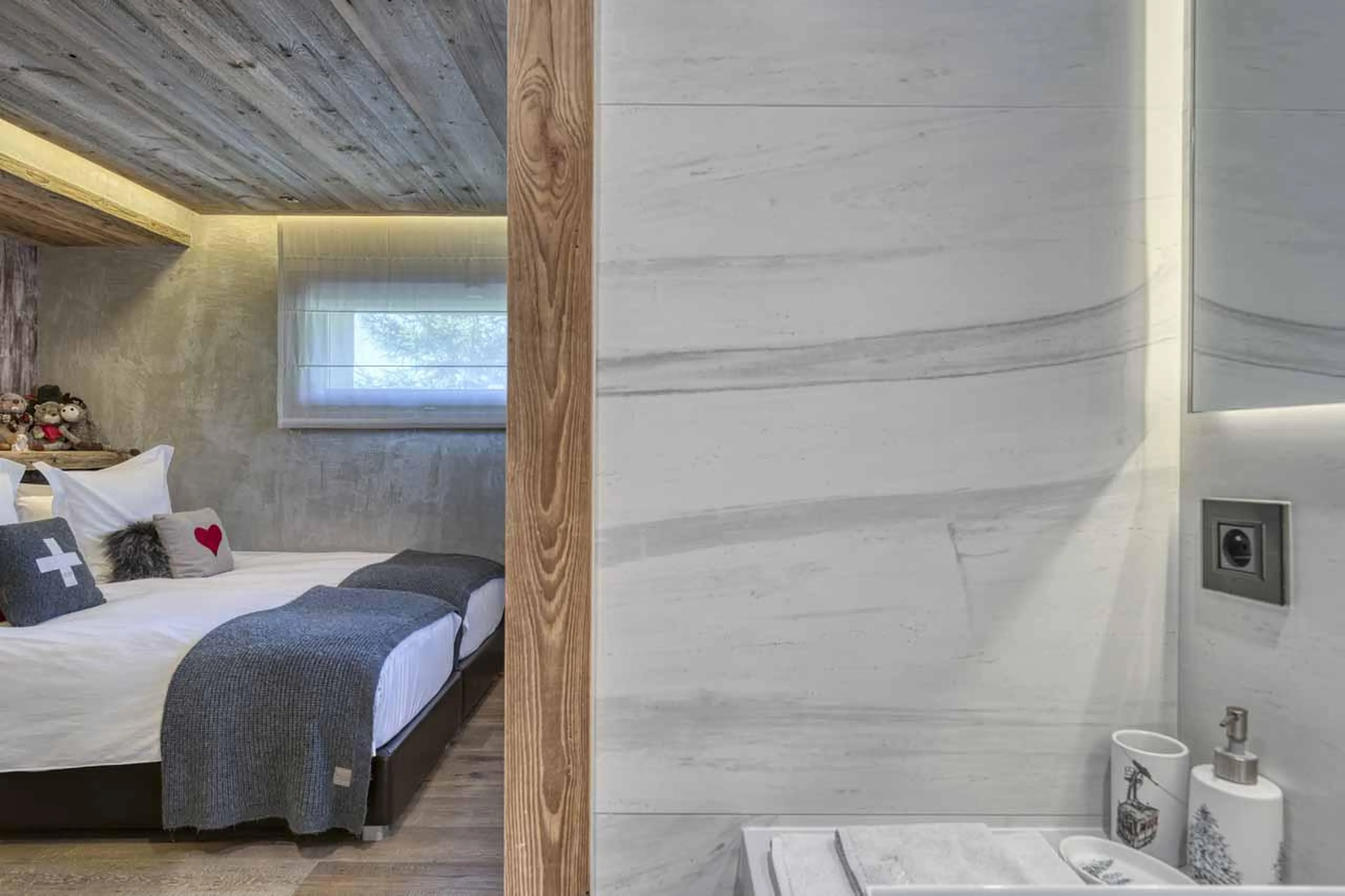 Entrance to shower room at Chalet Yeti in Megeve