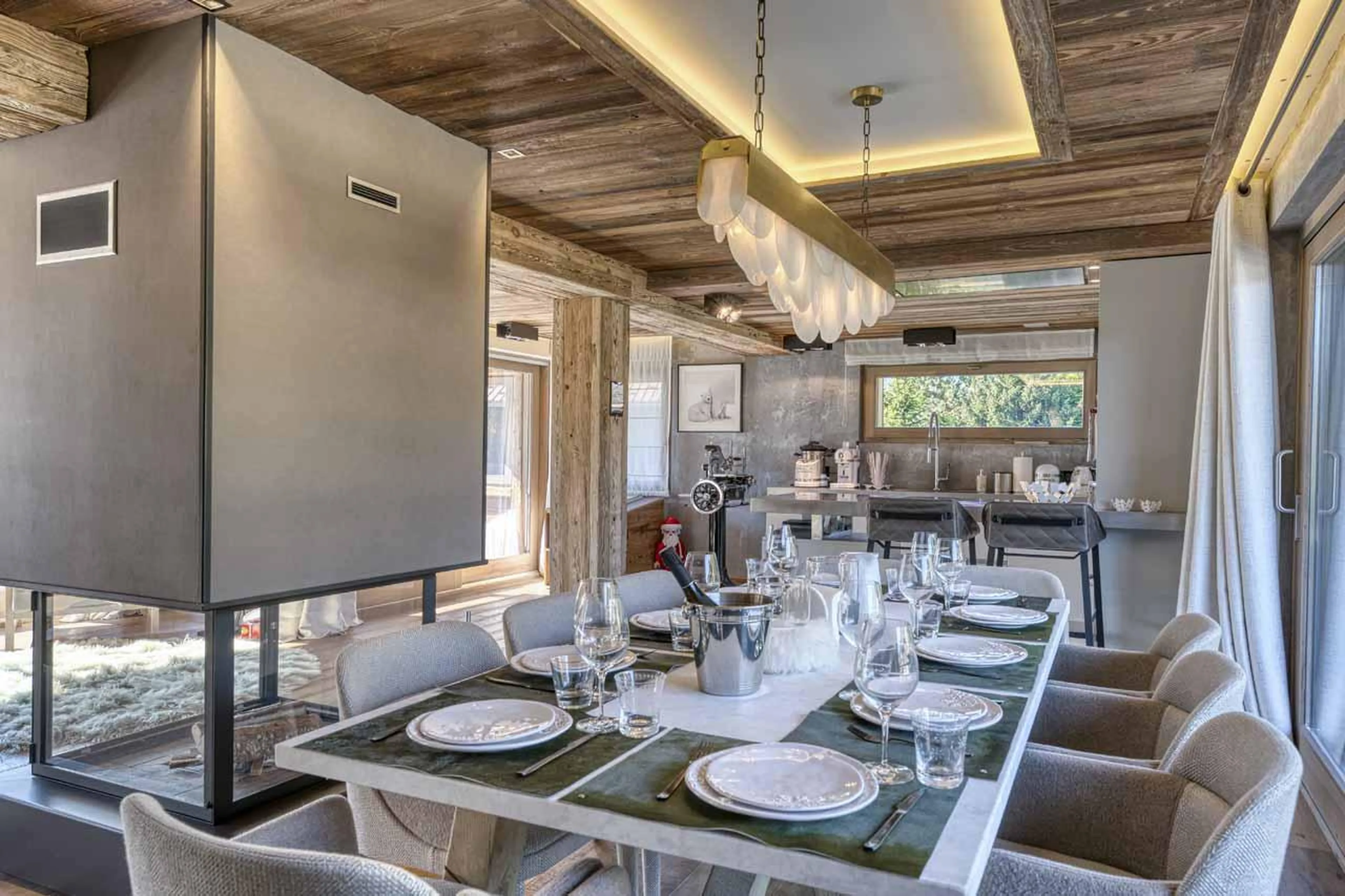 Dining area at Chalet Yeti in Megeve