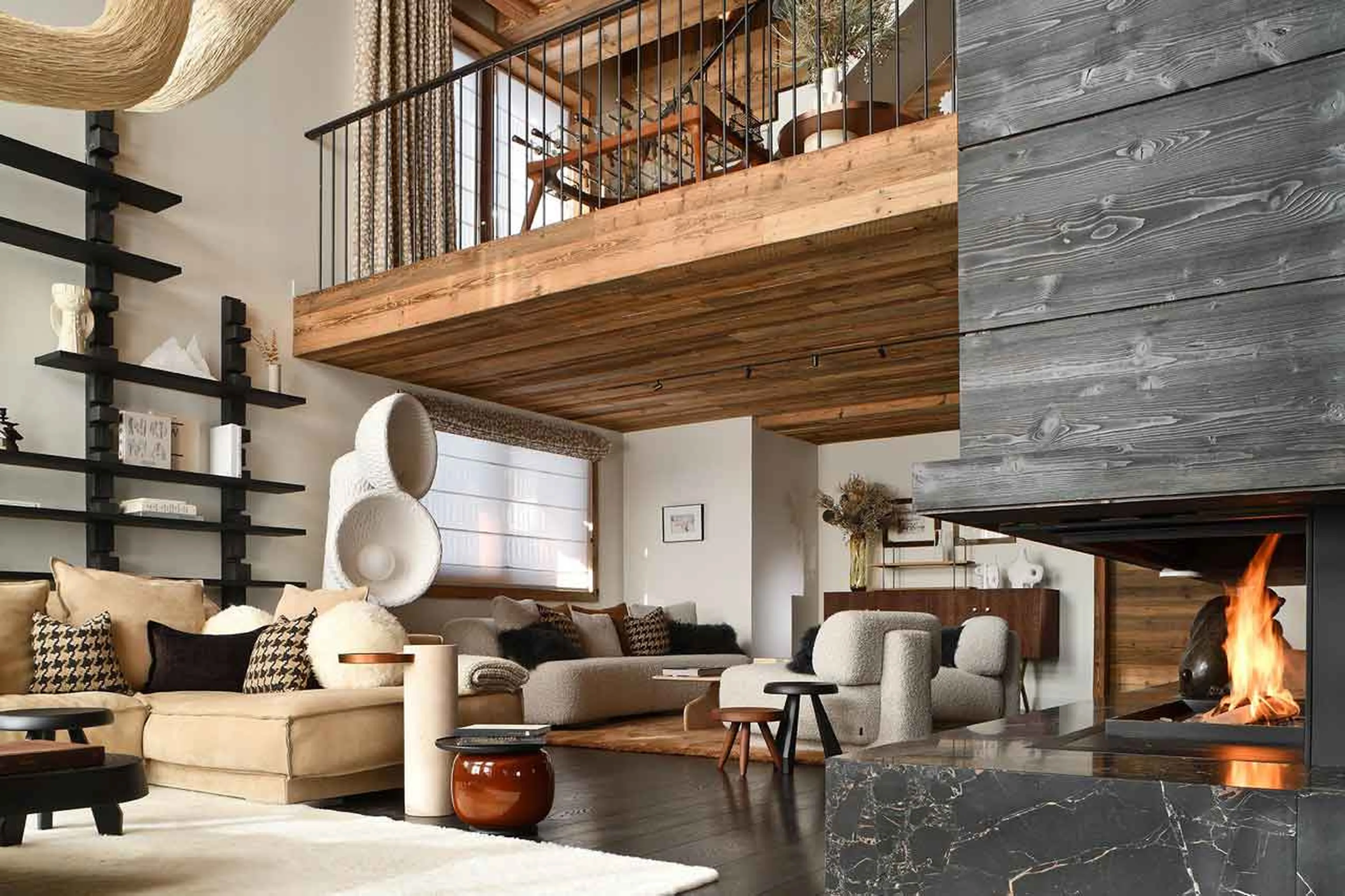 Open-plan living area  at Chalet Yin & Yang in Courchevel 1850