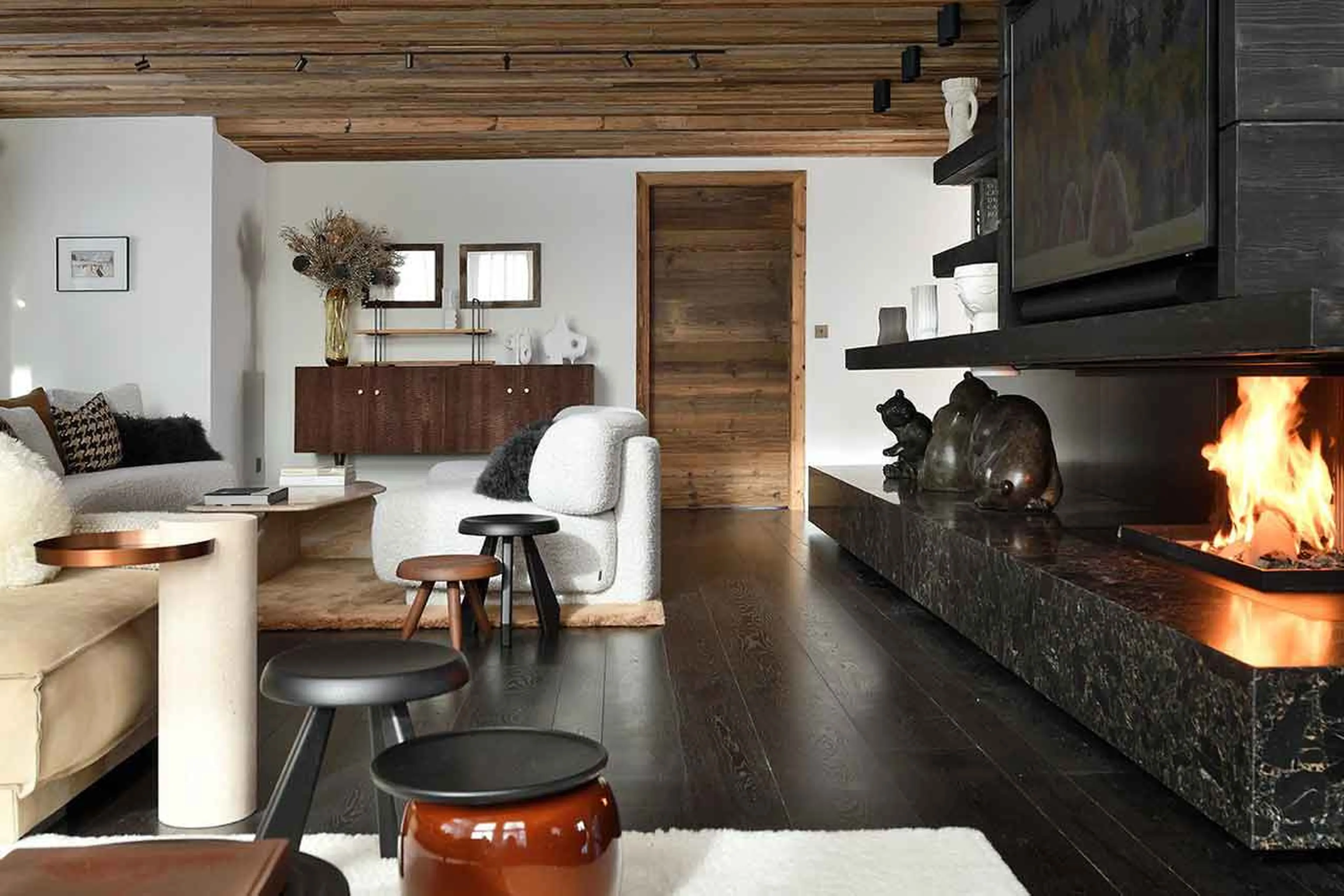 Fireplace  at Chalet Yin & Yang in Courchevel 1850