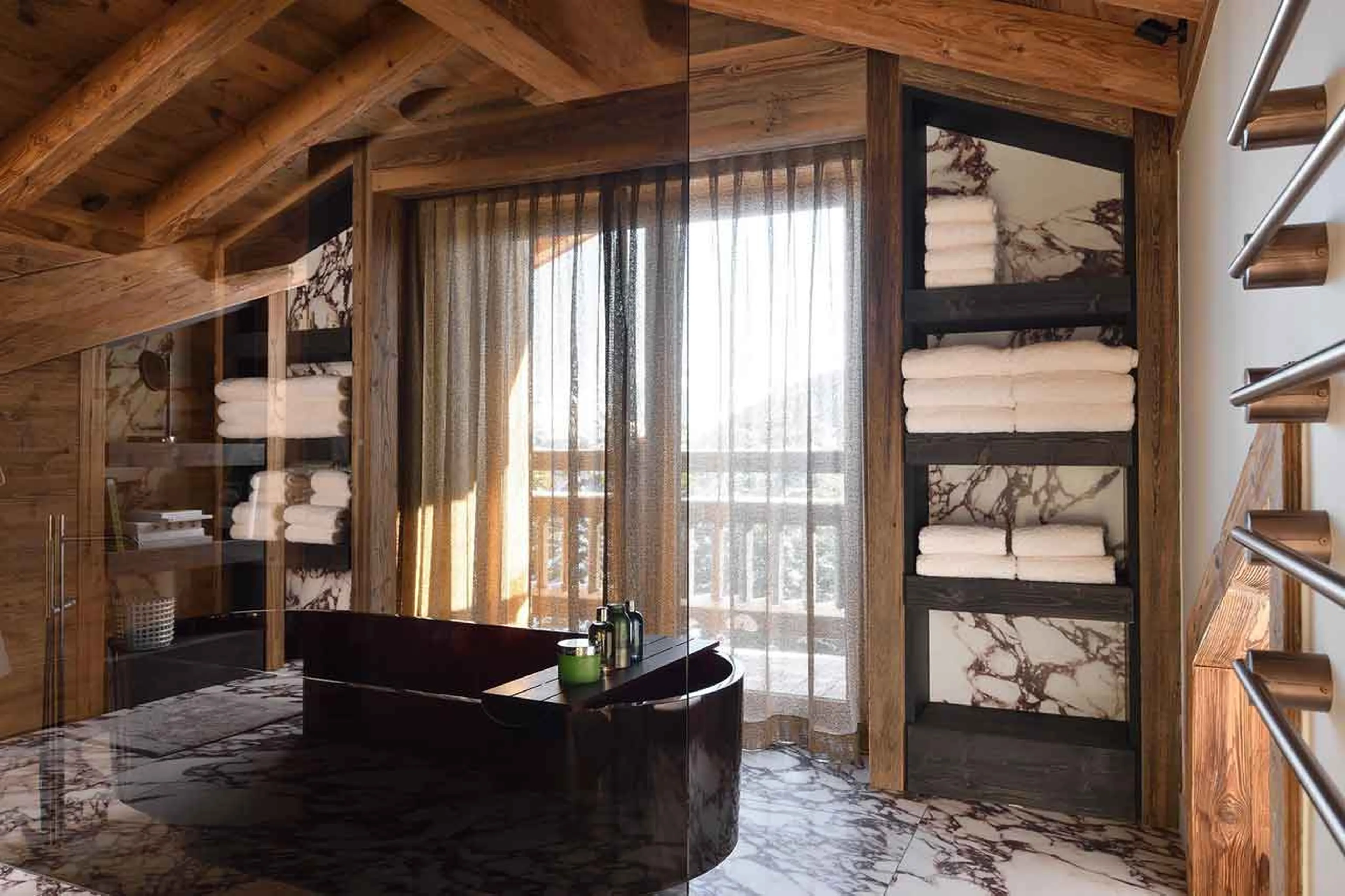 Bedroom 1 ensuite at Chalet Yin & Yang in Courchevel 1850