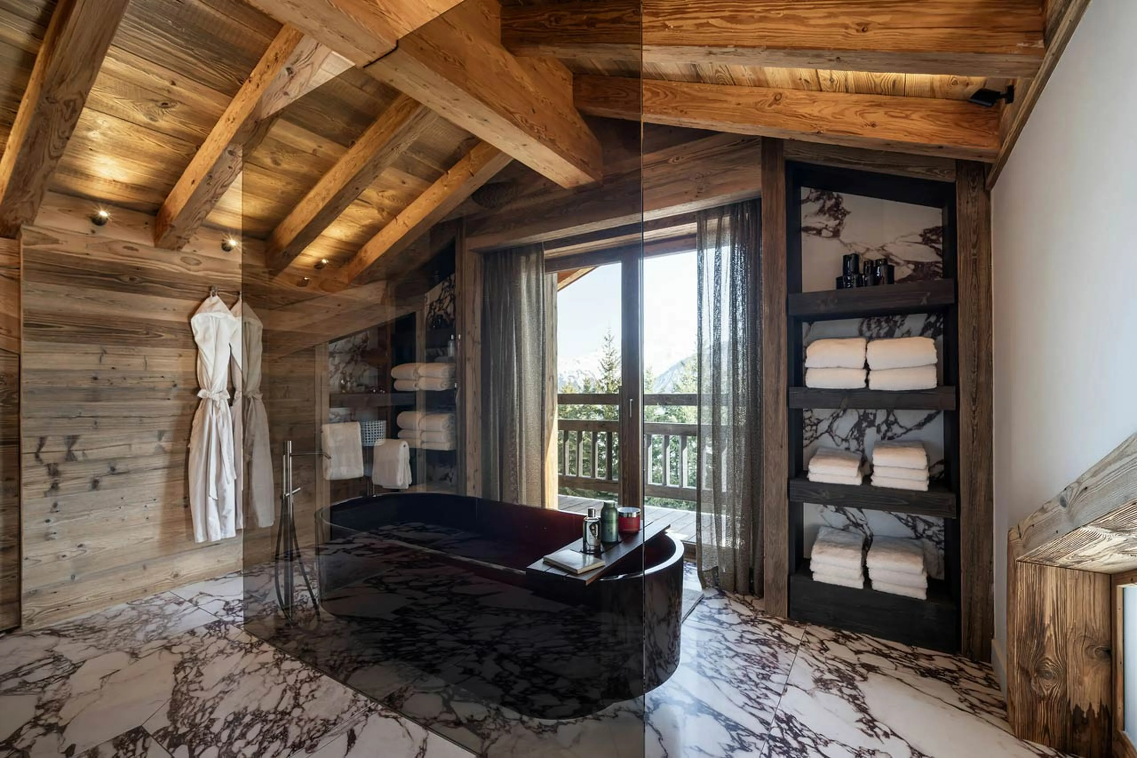 Bedroom 1 ensuite at Chalet Yin & Yang in Courchevel 1850