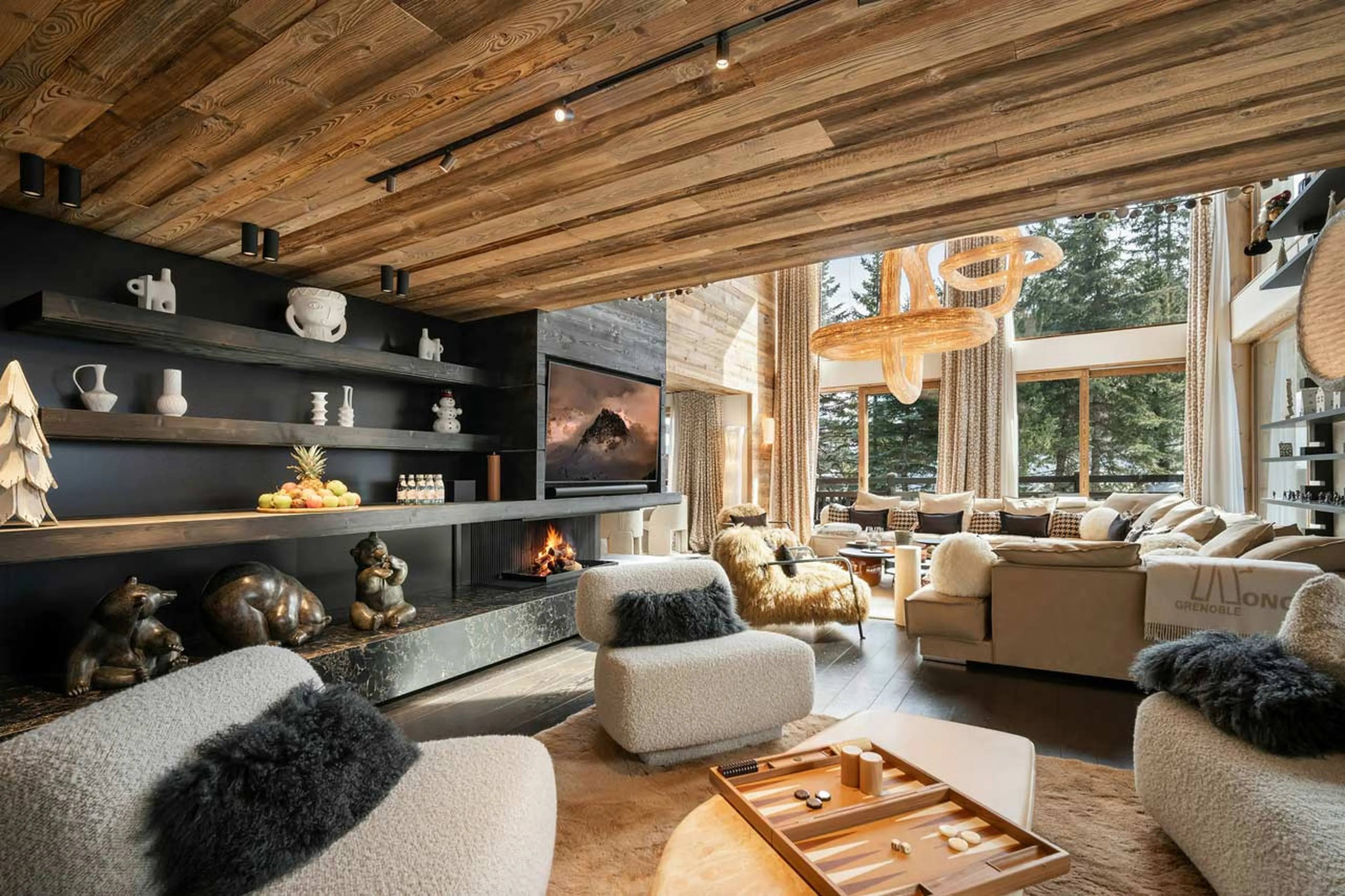 Fireplace at Chalet Yin & Yang in Courchevel 1850