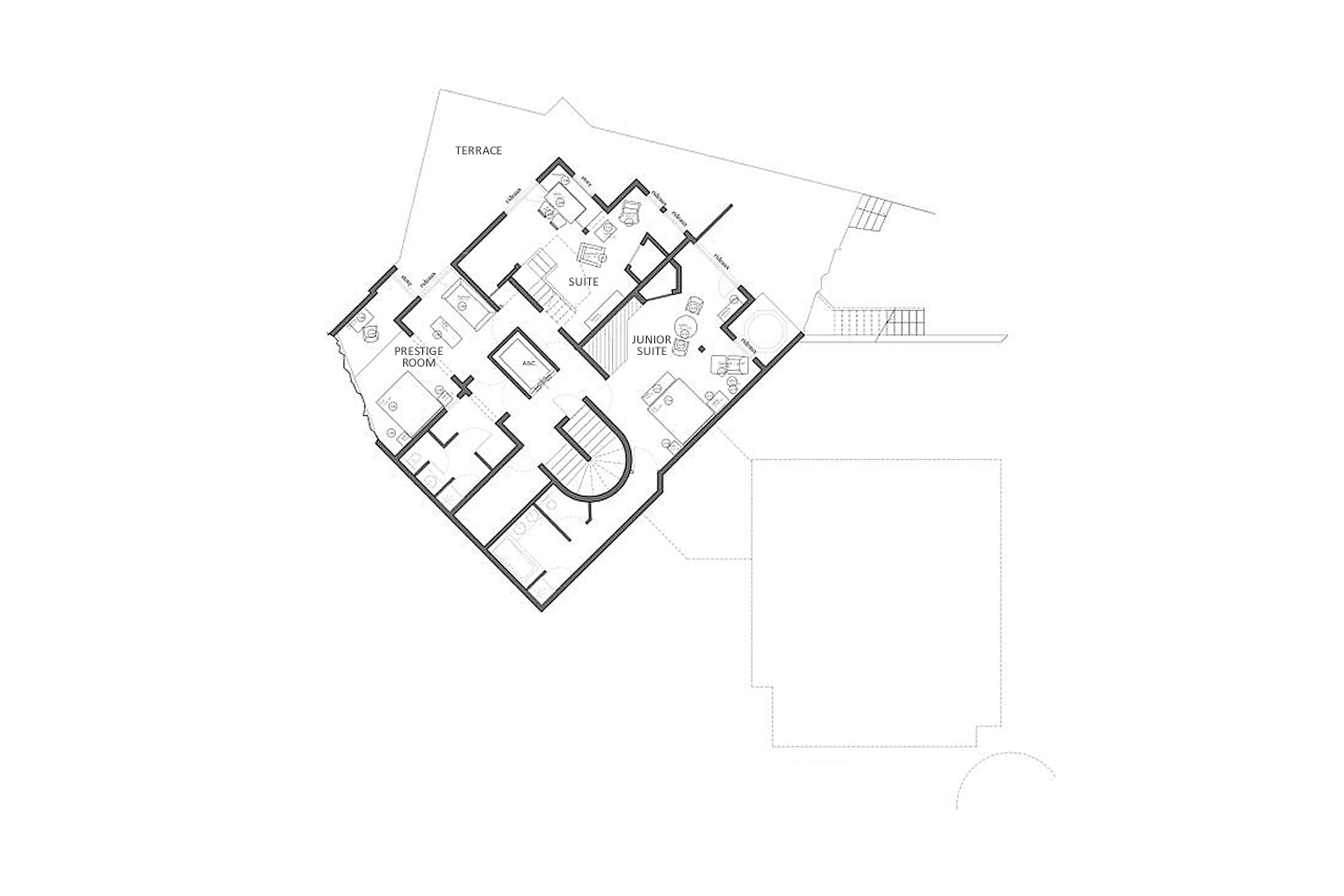 Level -2 floor plan of Le Chalet Zannier in Megeve