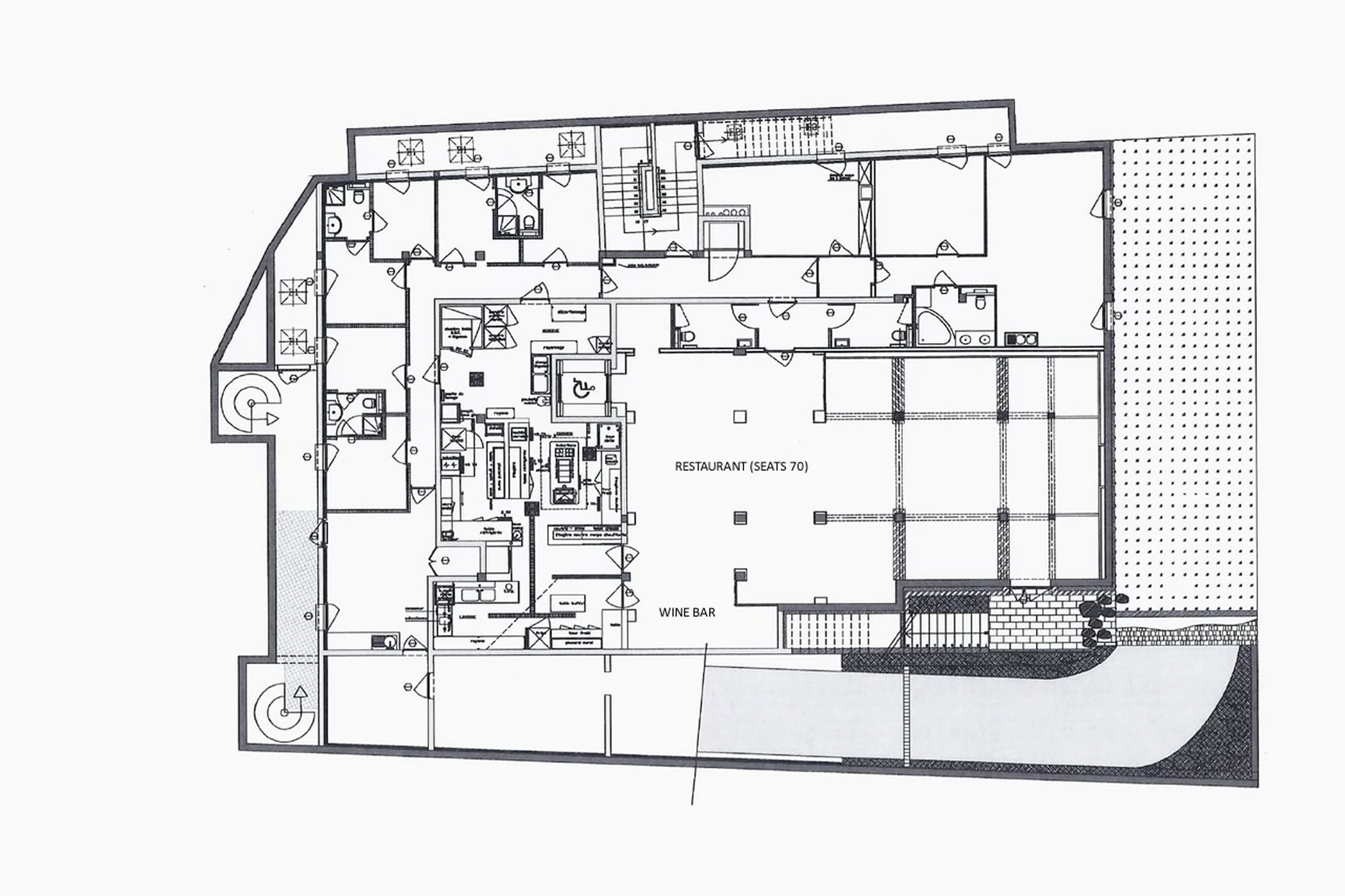 Restaurant floor plan of Le Chalet Zannier in Megeve