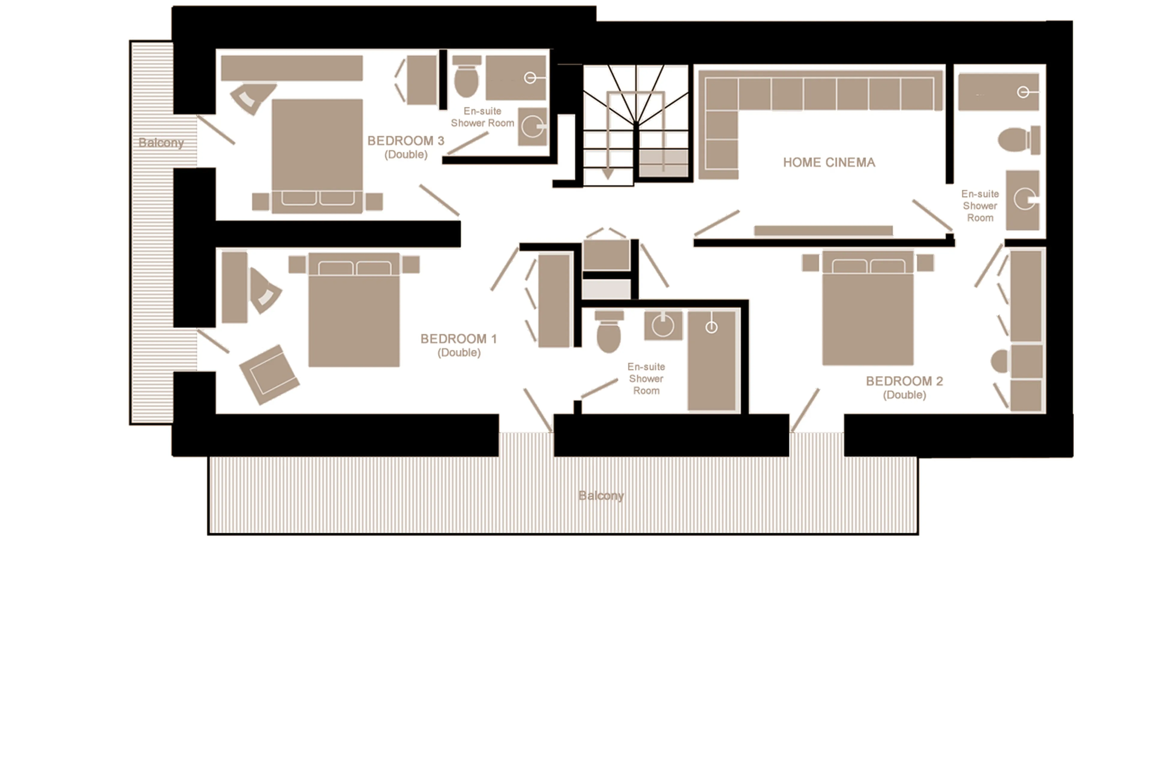 Level 1 floor plan of Chalet Zanskar in St Martin de Belleville
