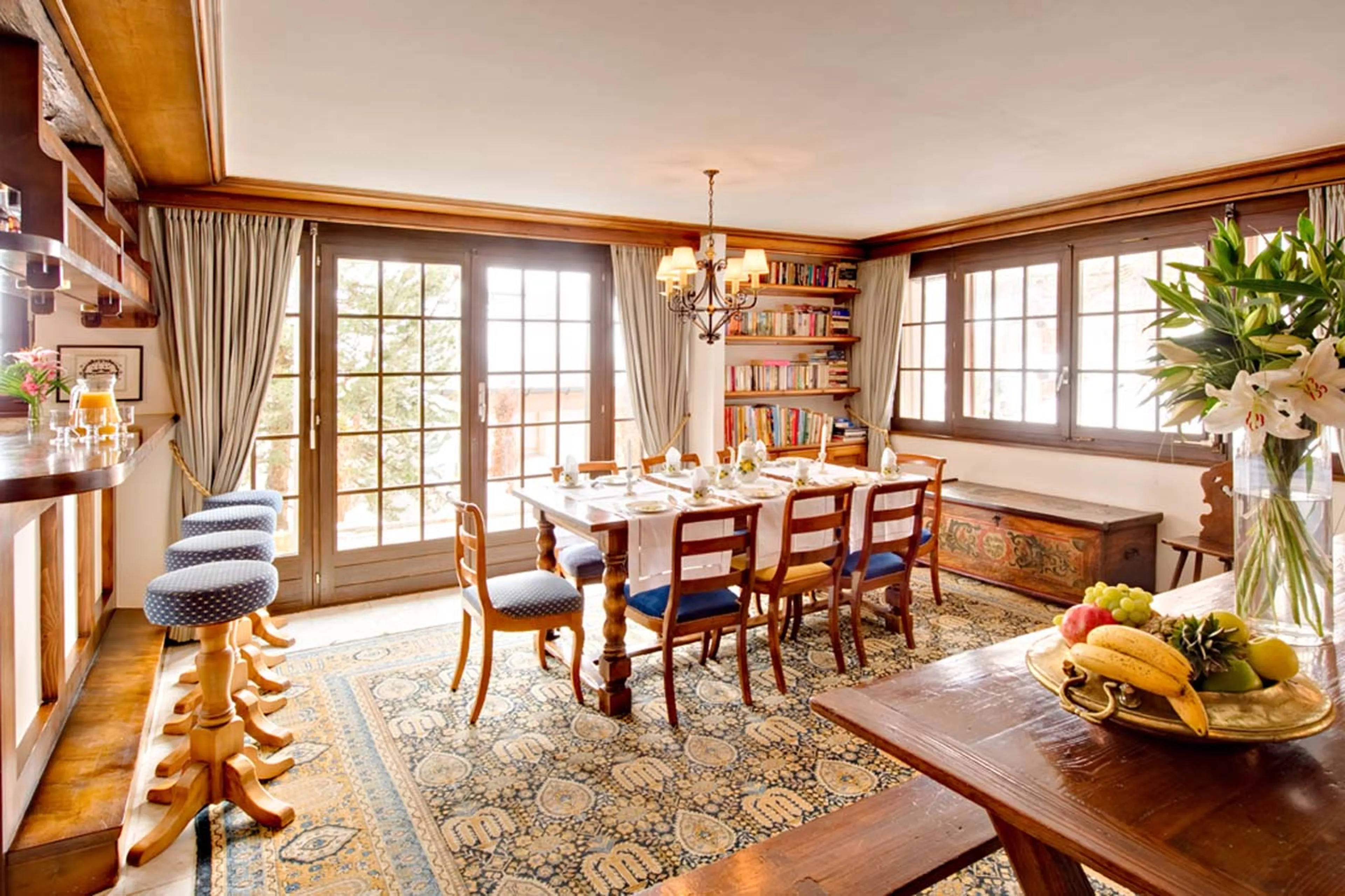 Bar area at Chalet Zen in Zermatt