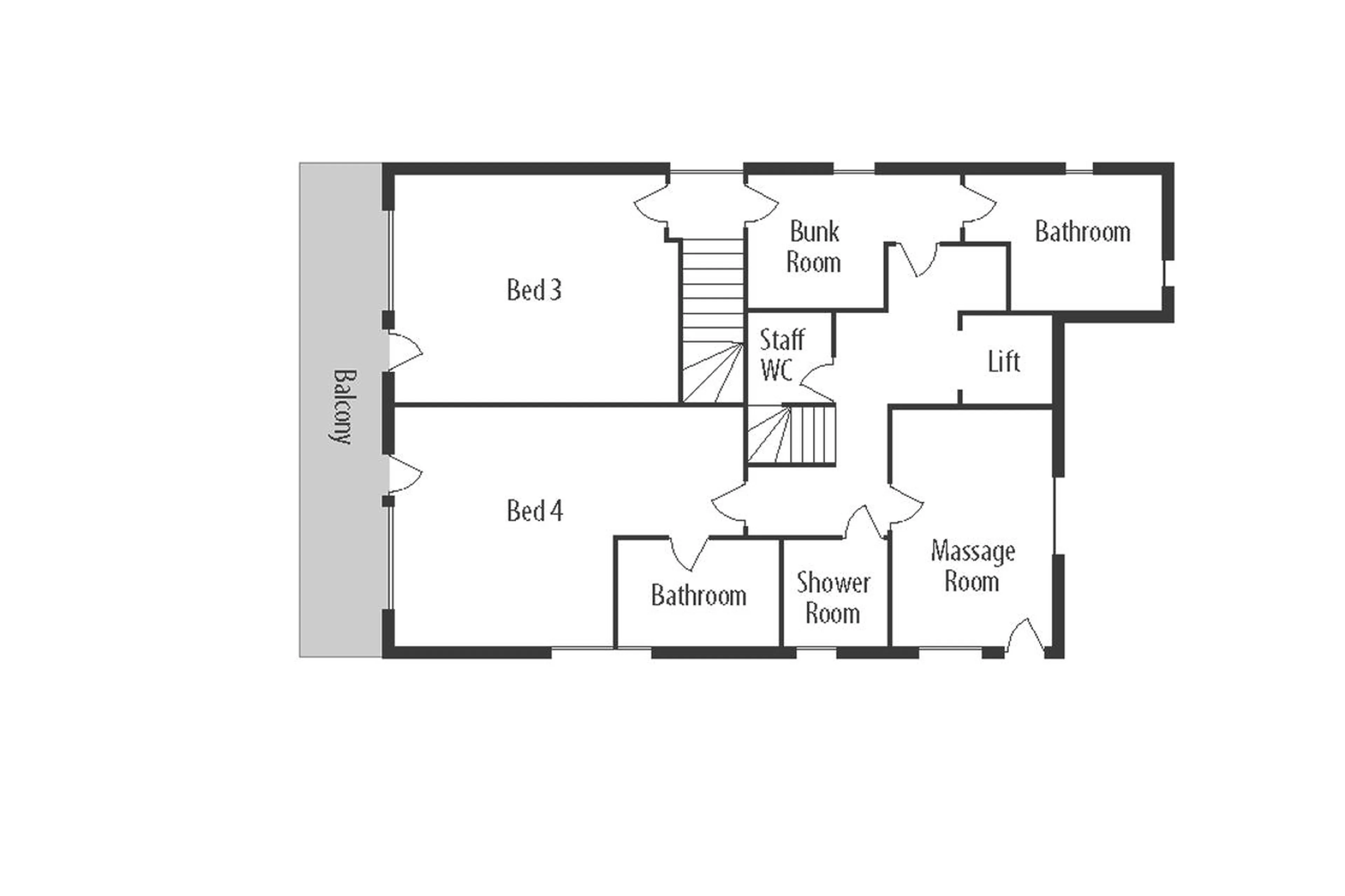 Level 1 floor plan of Chalet Zen in Zermatt