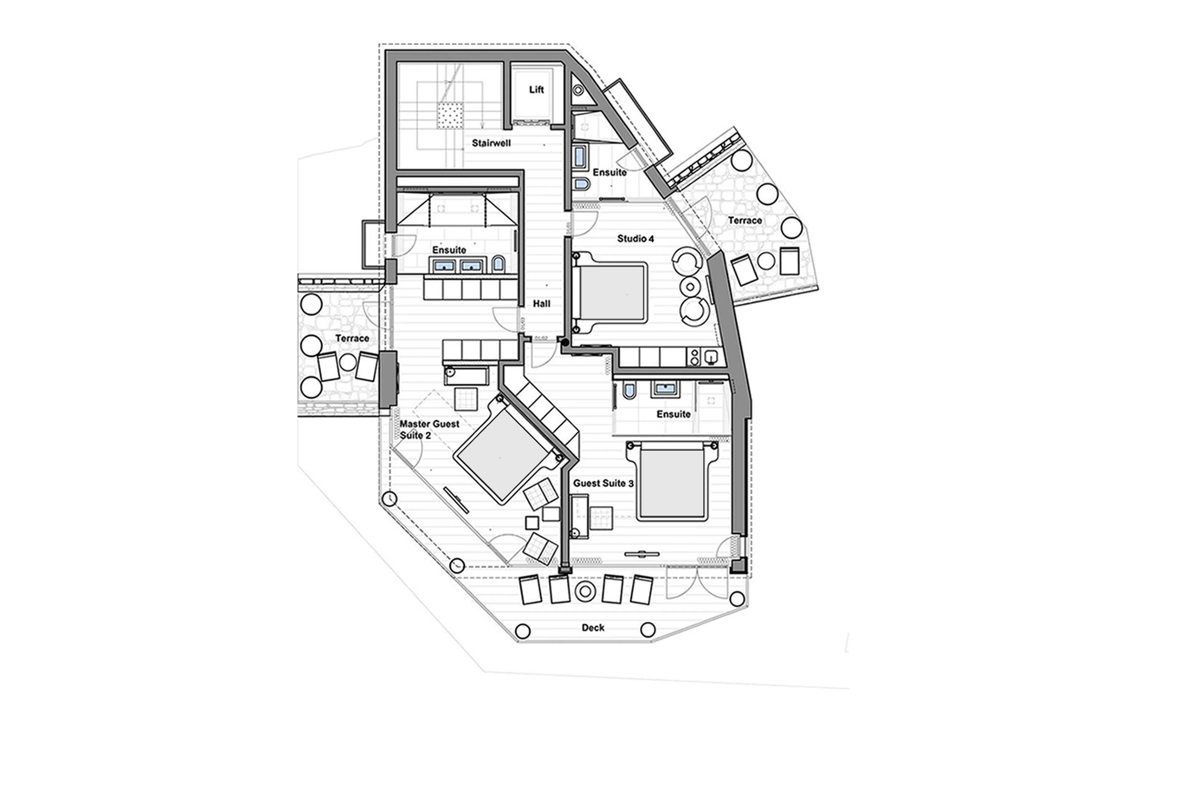 First floor floor plan at Chalet Zermatt Peak in Zermatt