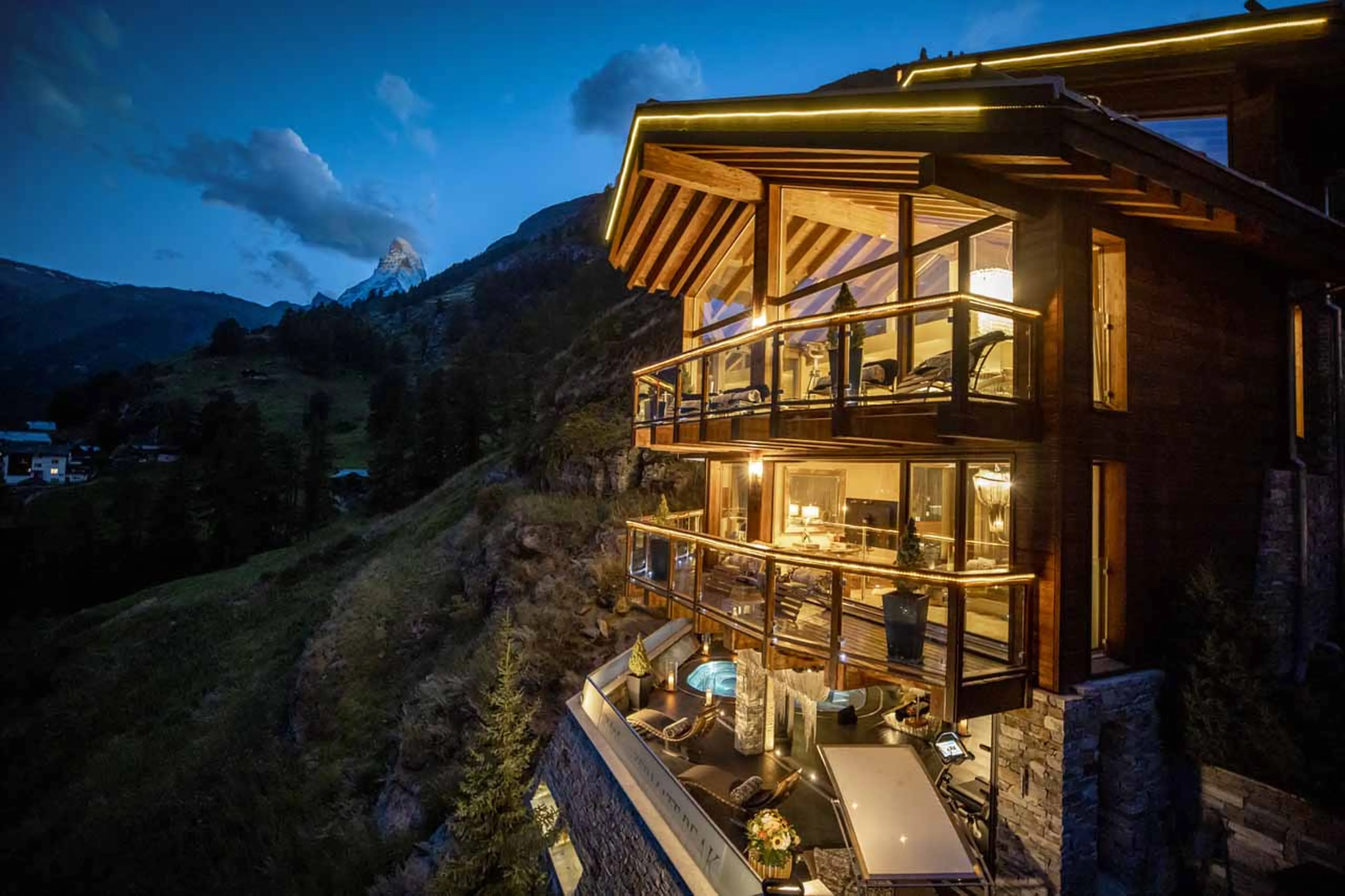 Exterior view of Chalet Zermatt Peak in Zermatt in summer