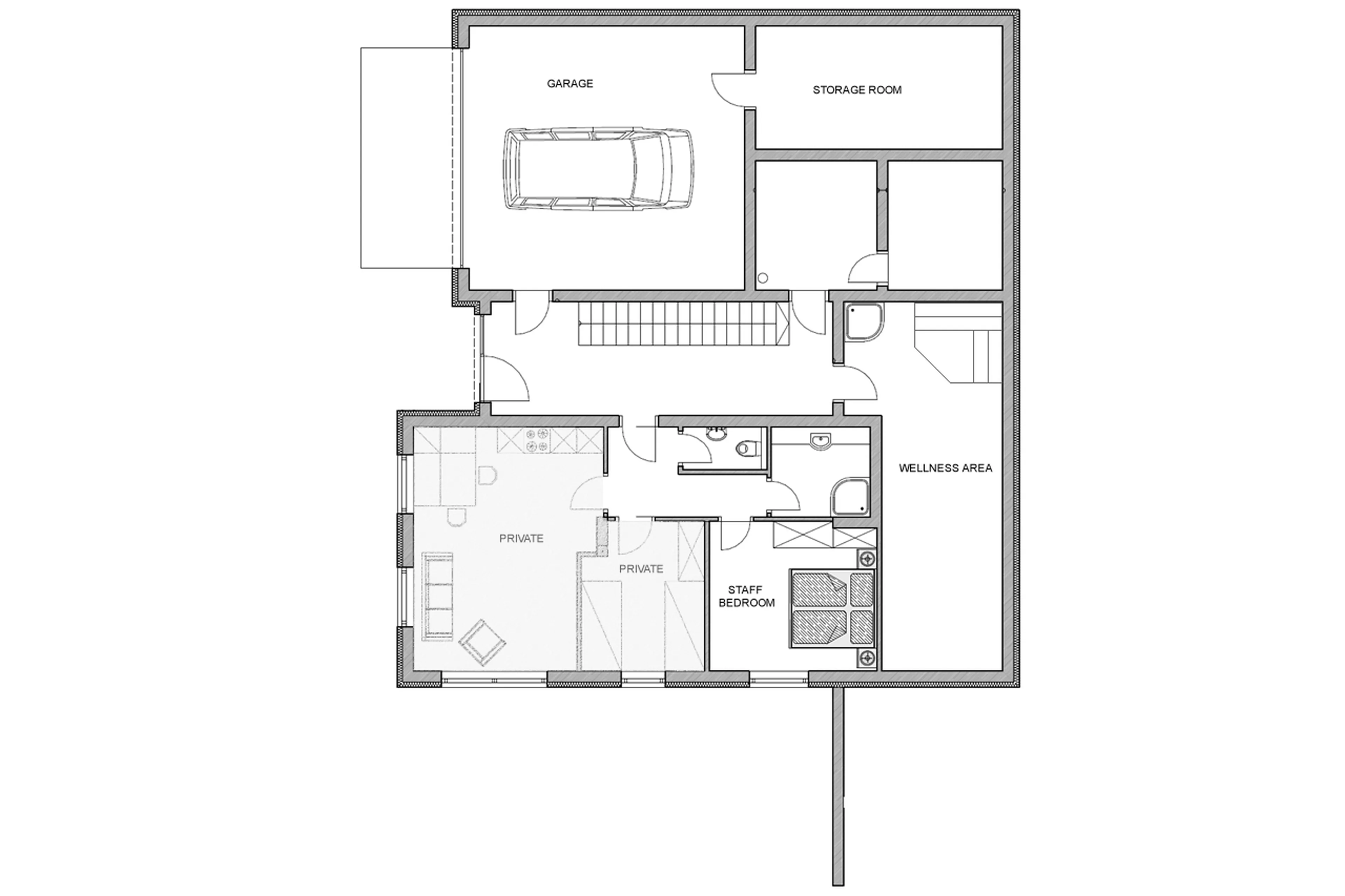 Level 0 floor plan of Chalet Ziller in Zillertal