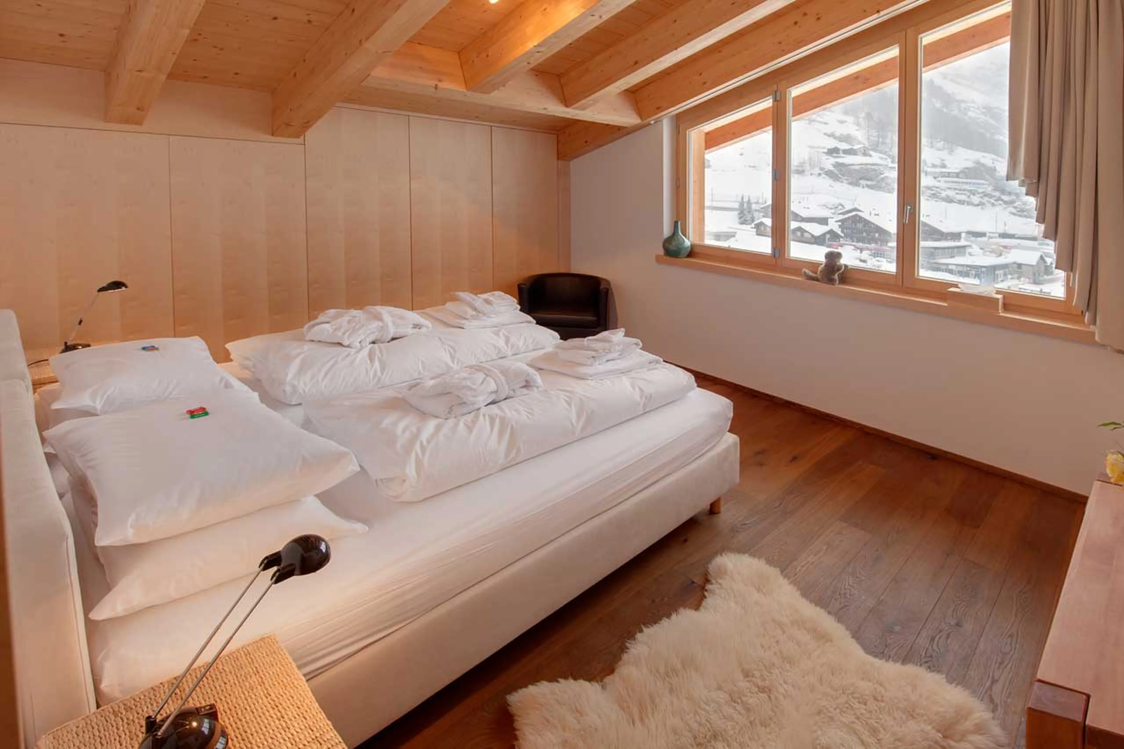 Bedroom one at Chalet Zora in Zermatt