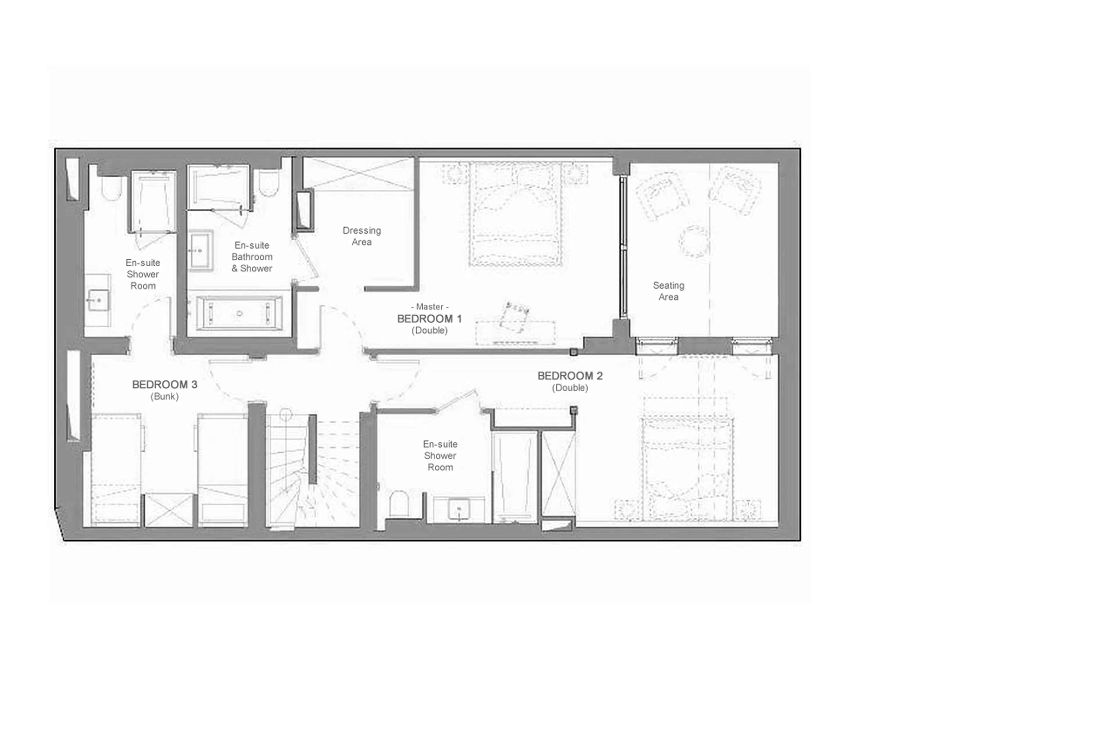 Level -1 floor plan of Apartment Chardon 102 in Val d'Isere