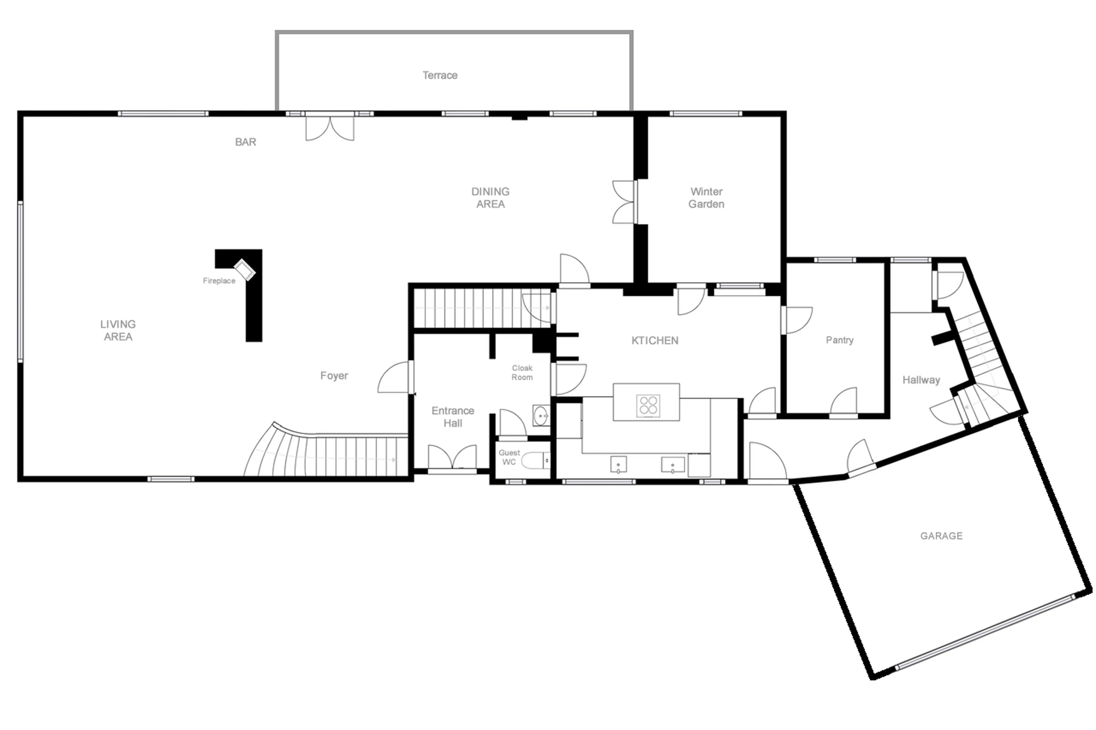Level 0 floor plan for Chesa Bellaria in St Moritz