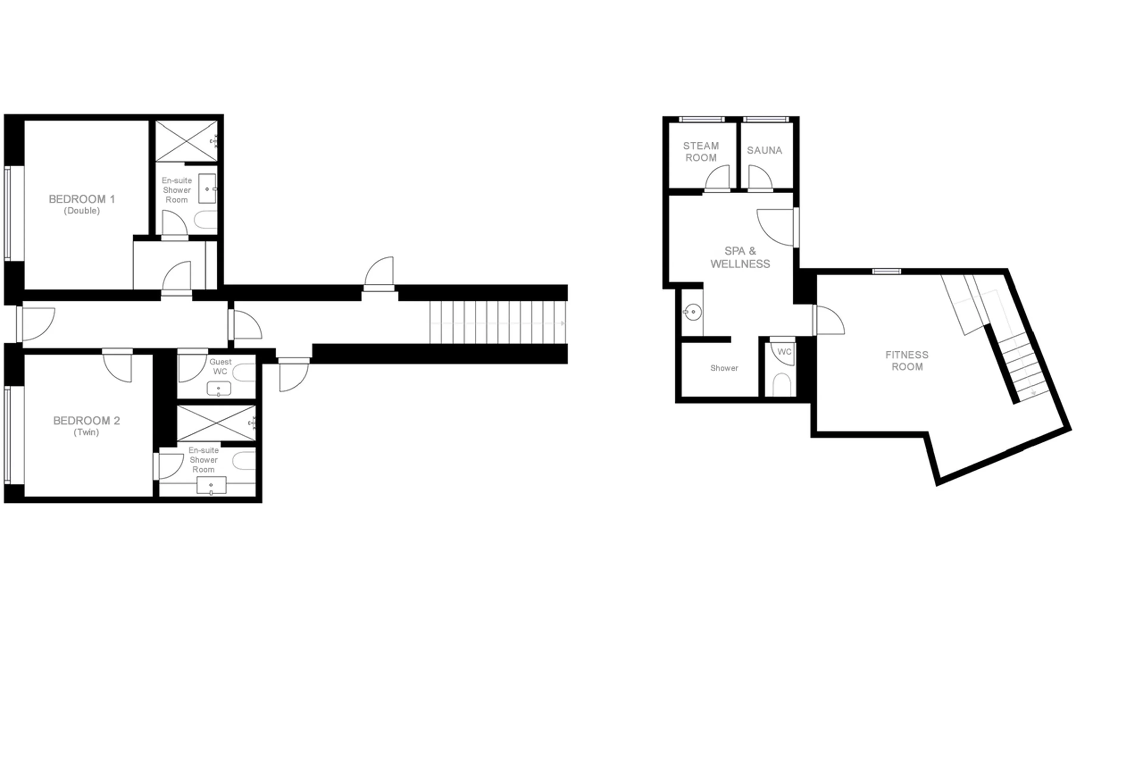 Level -1 floor plan for Chesa Bellaria in St Moritz