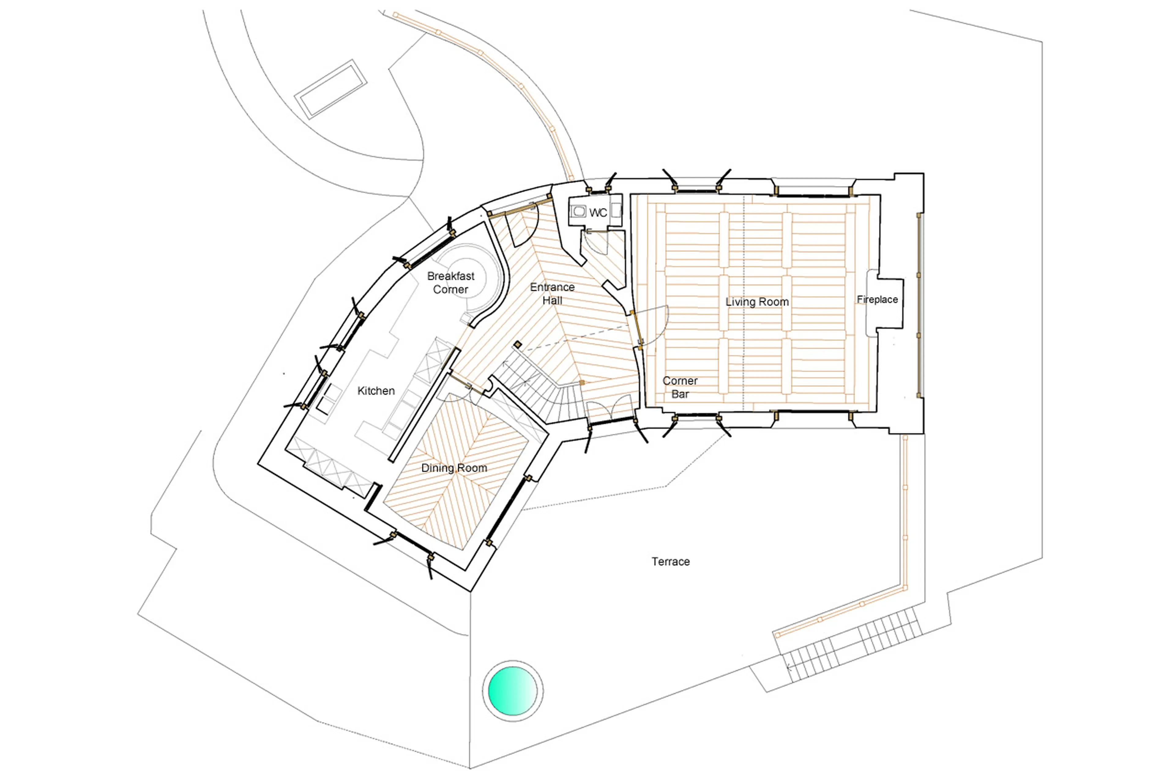 Level 0 floor plan of Chesa El Toula in St Moritz