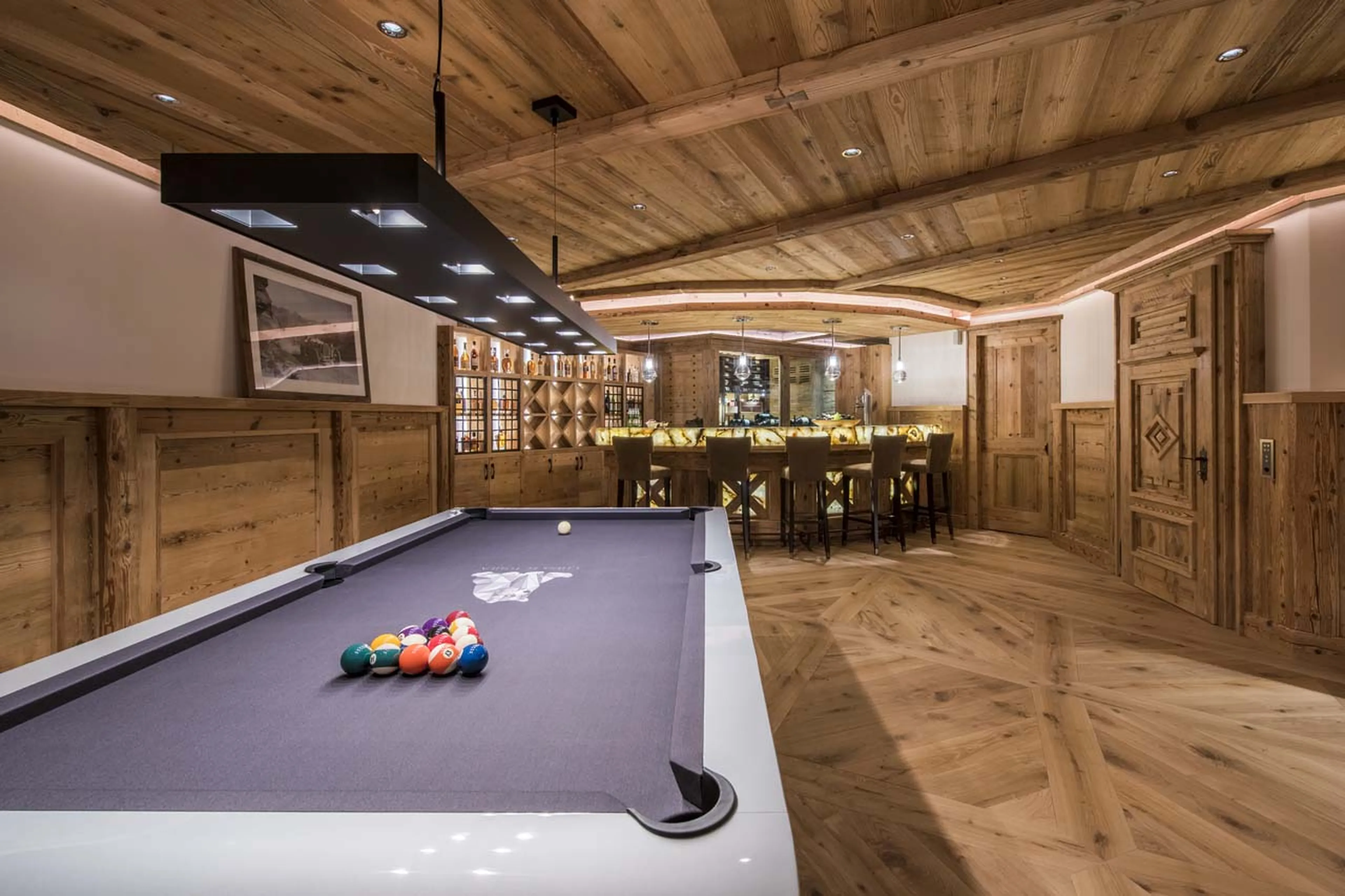 Pool table at Chesa El Toula in St Moritz