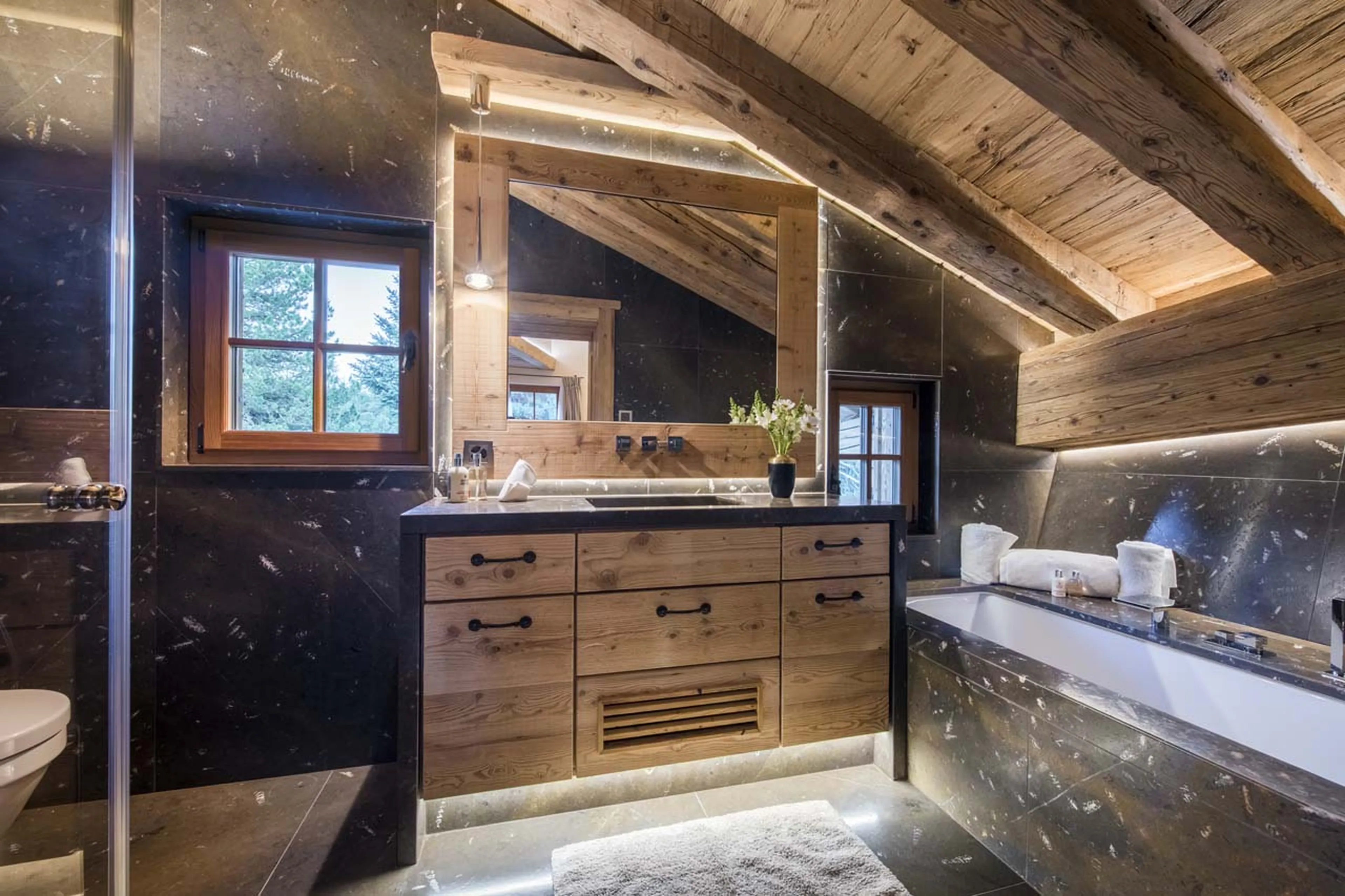 Bathroom two at Chesa El Toula in St Moritz