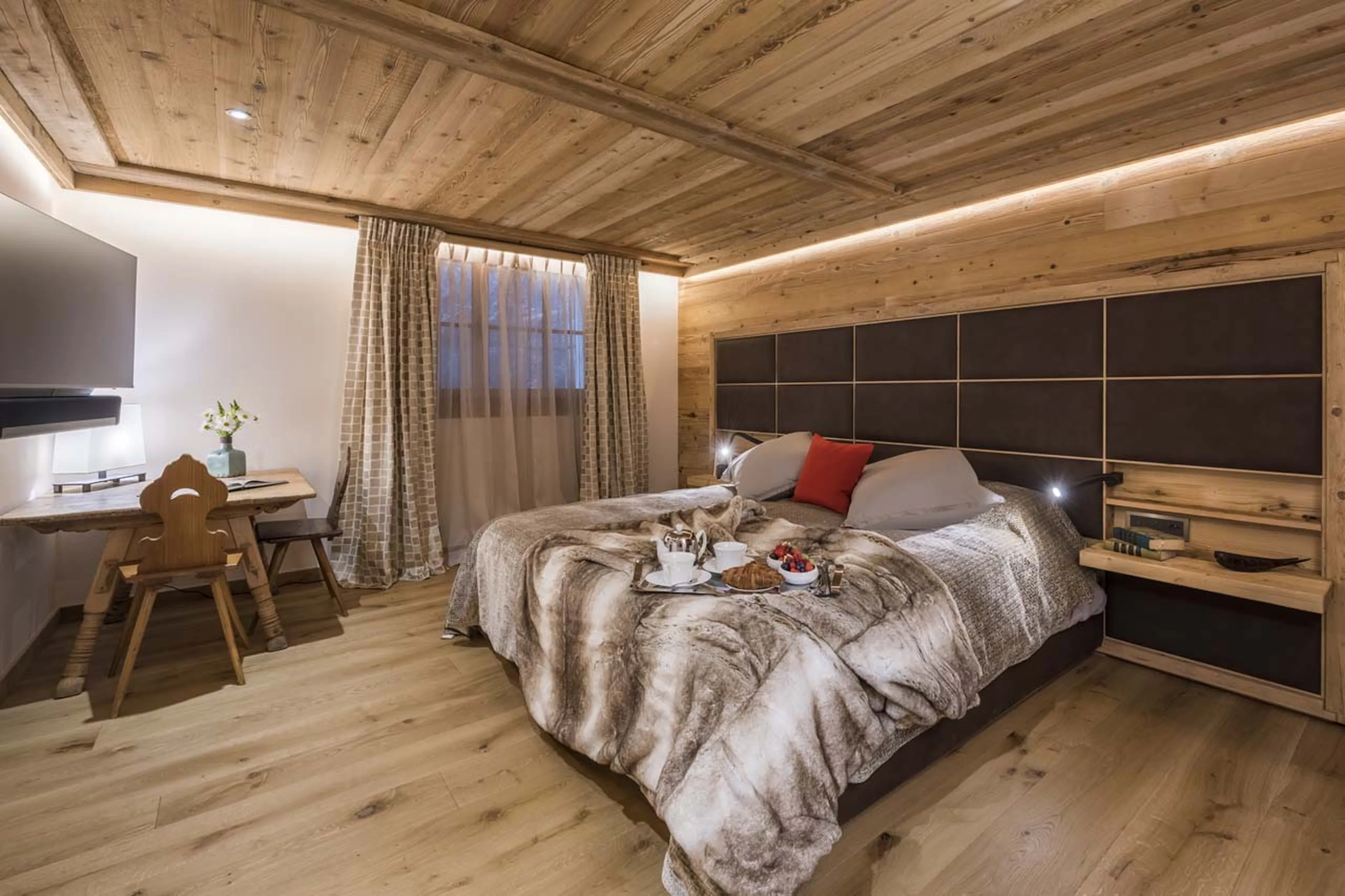 Bedroom four at Chesa El Toula in St Moritz