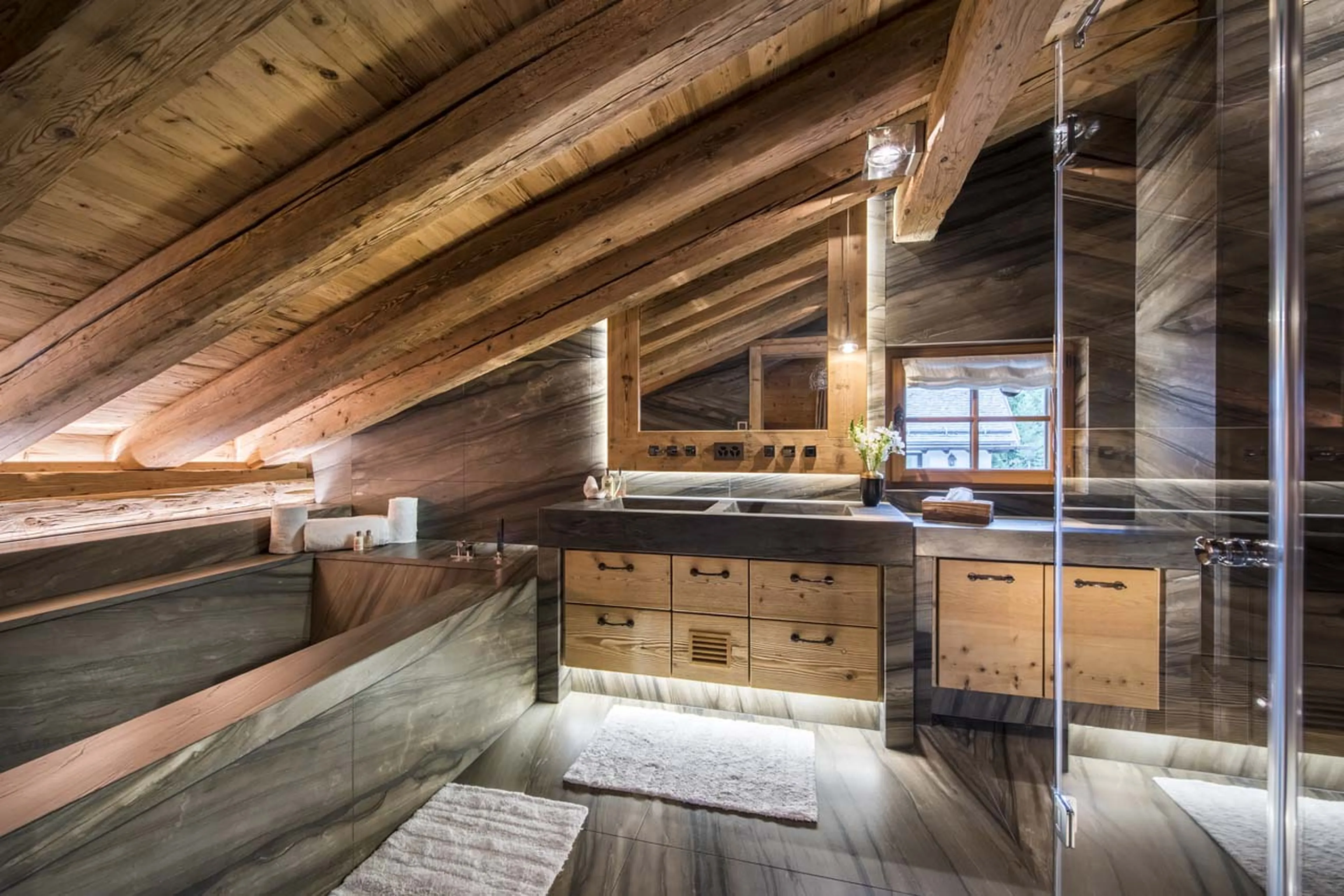 Bathroom one at Chesa El Toula in St Moritz