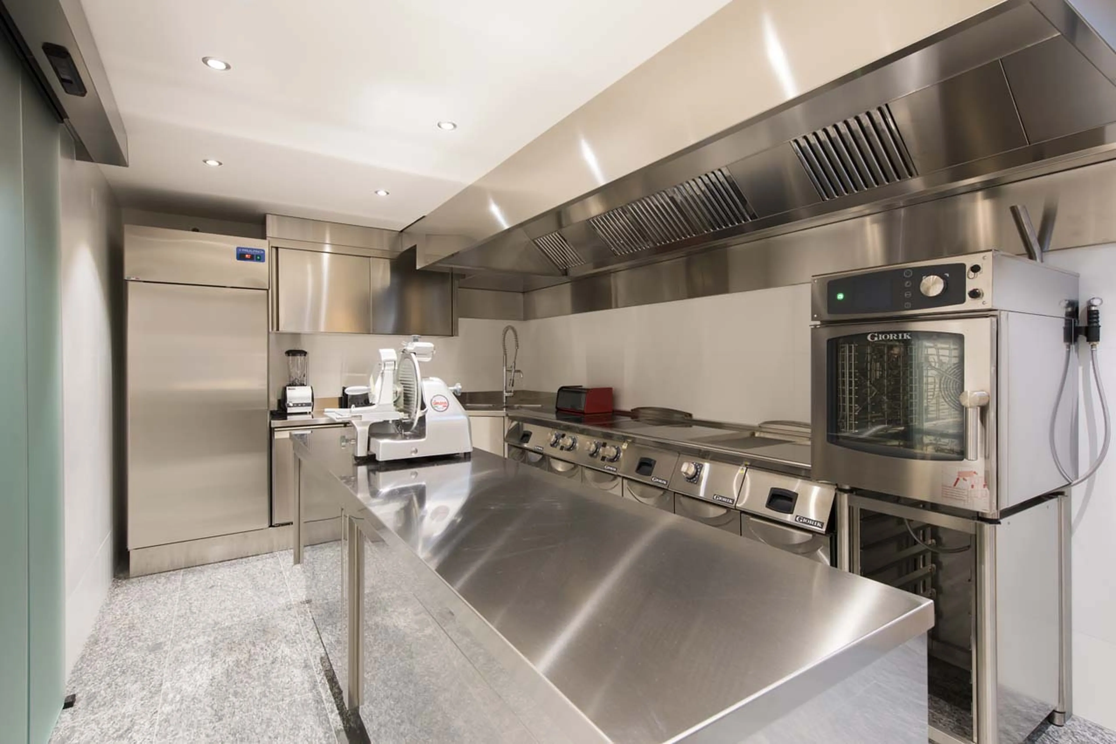 Sophisticated professional kitchen at Chesa El Toula in St Moritz
