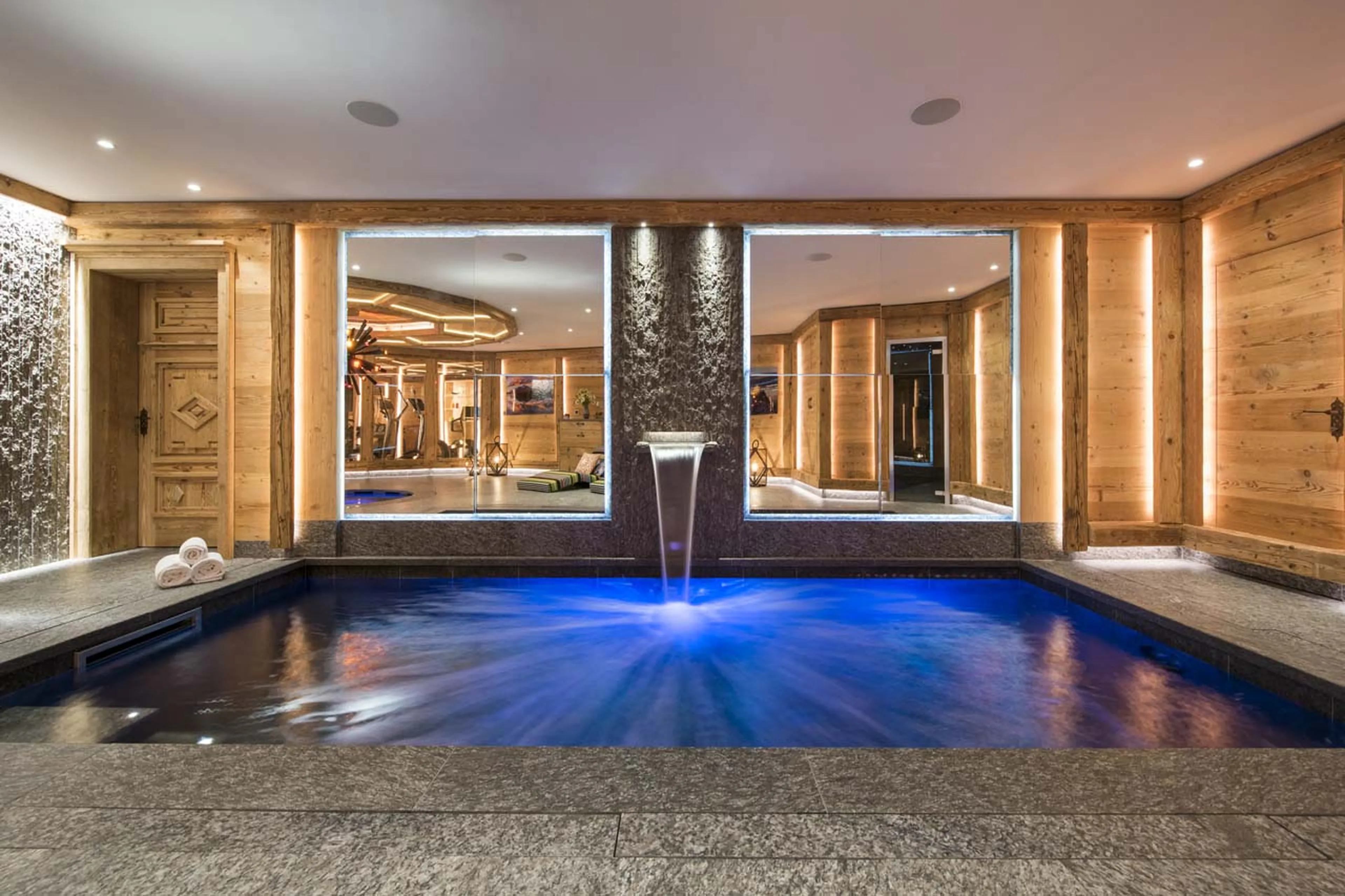 Indoor swimming pool at Chesa El Toula in St Moritz