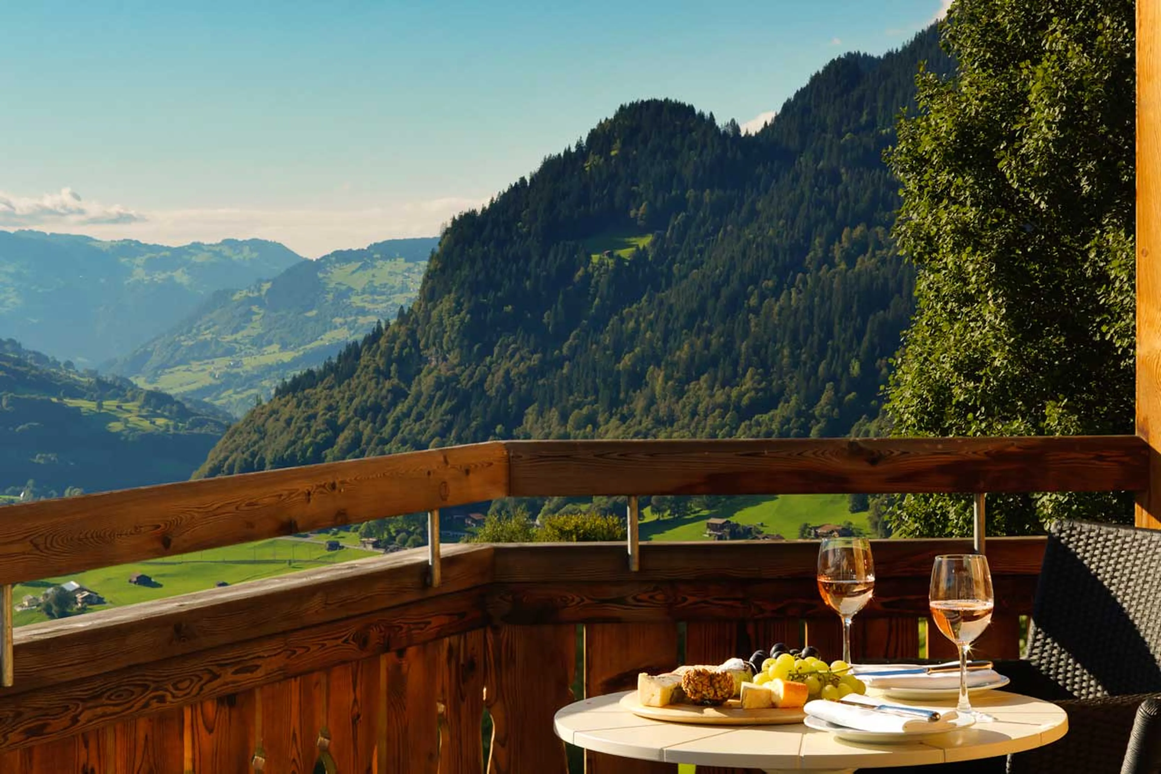 Balcony views at Chesa Falcun in Klosters