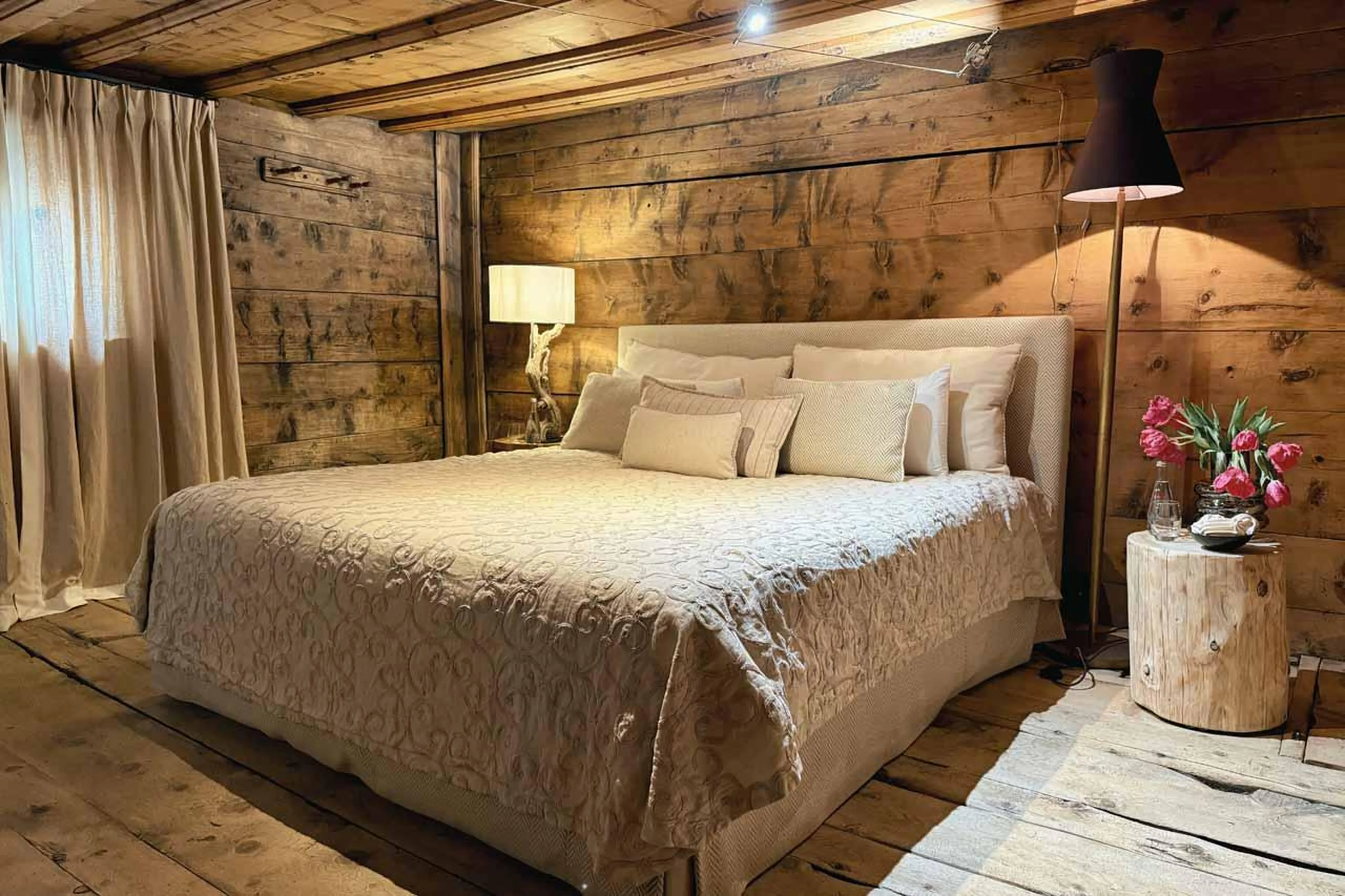 Double bedroom at Chesa Laret in St Moritz