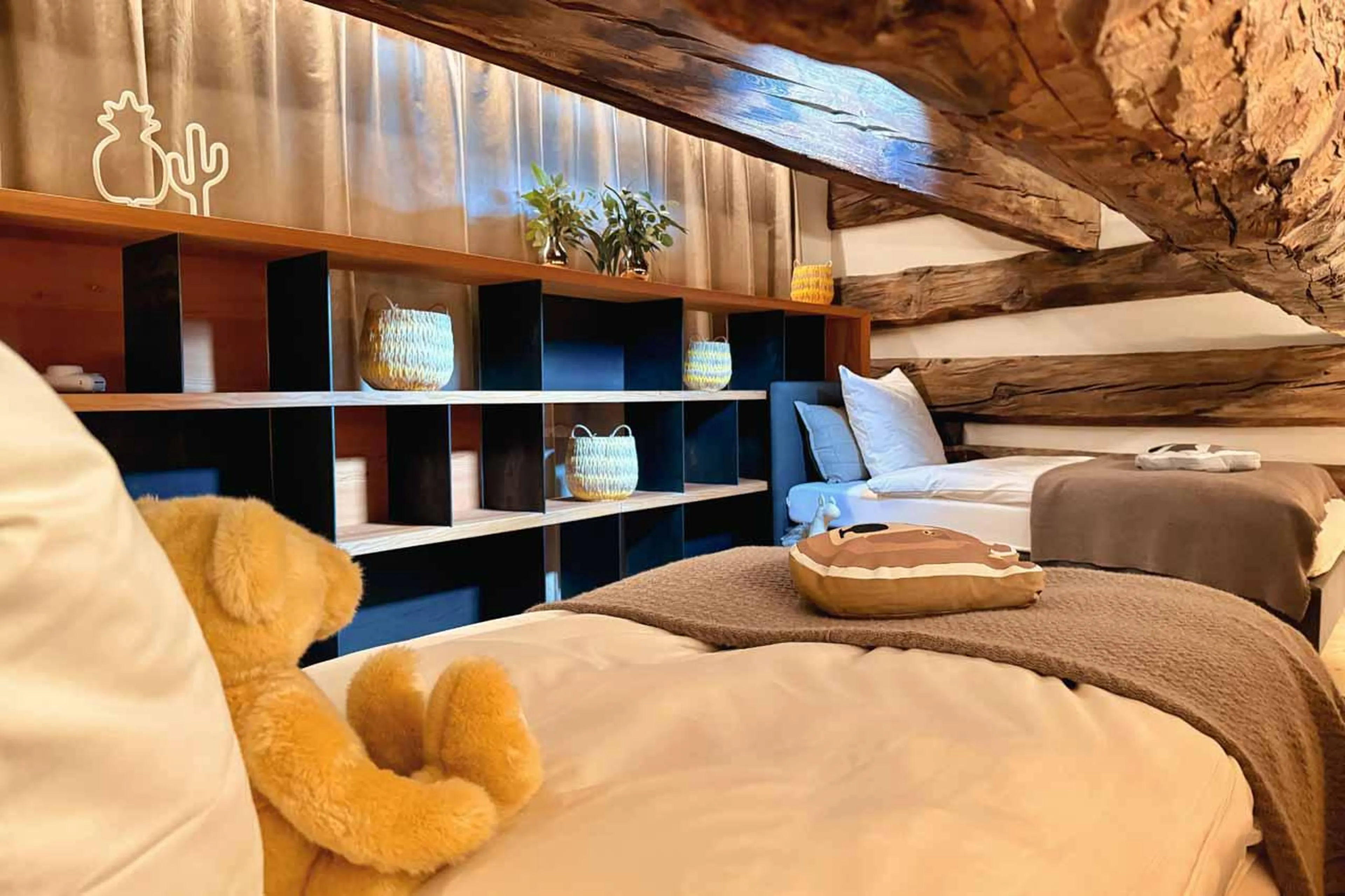 Twin bedroom at Chesa Laret in St Moritz