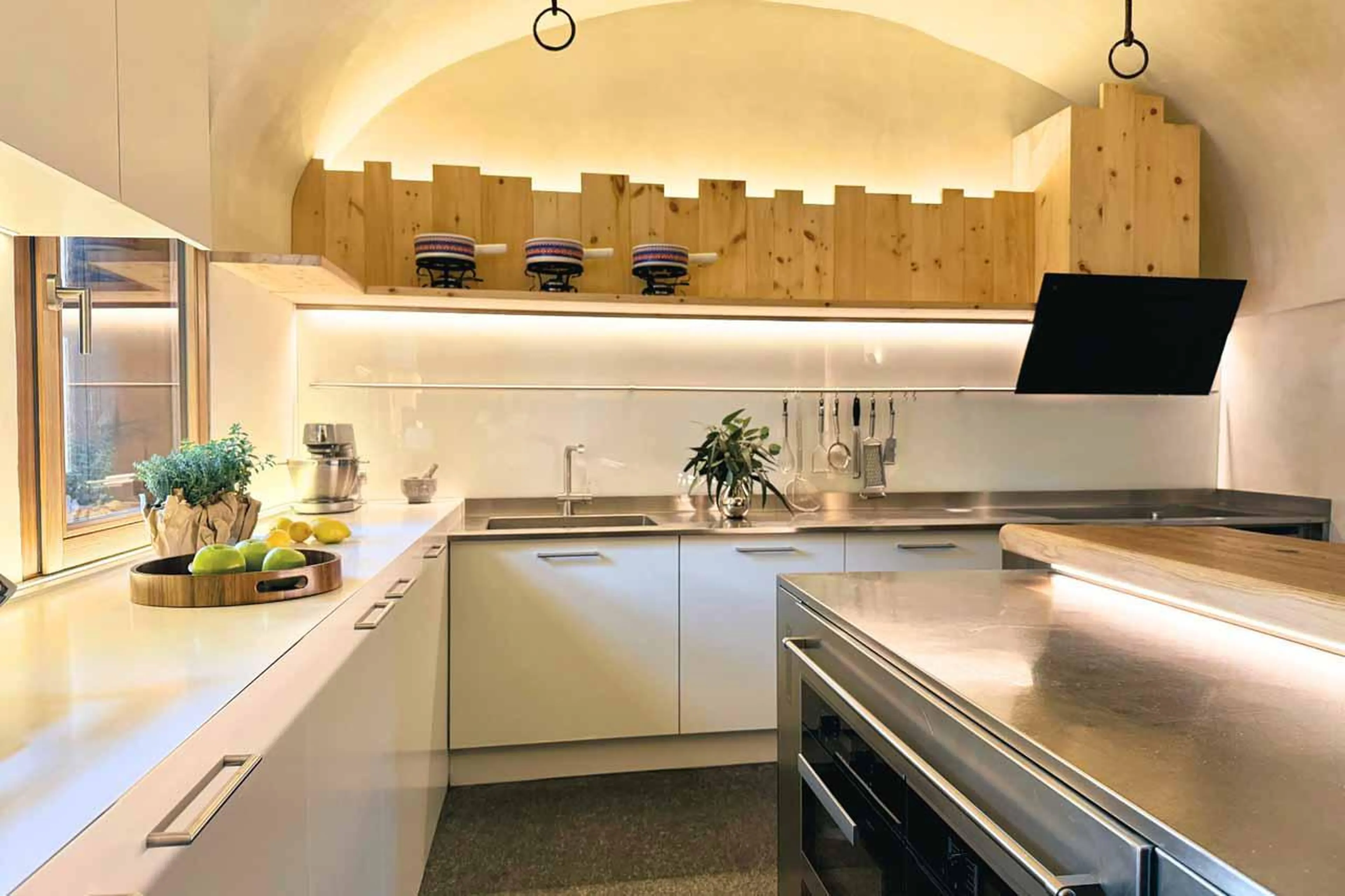 Kitchen at Chesa Laret in St Moritz