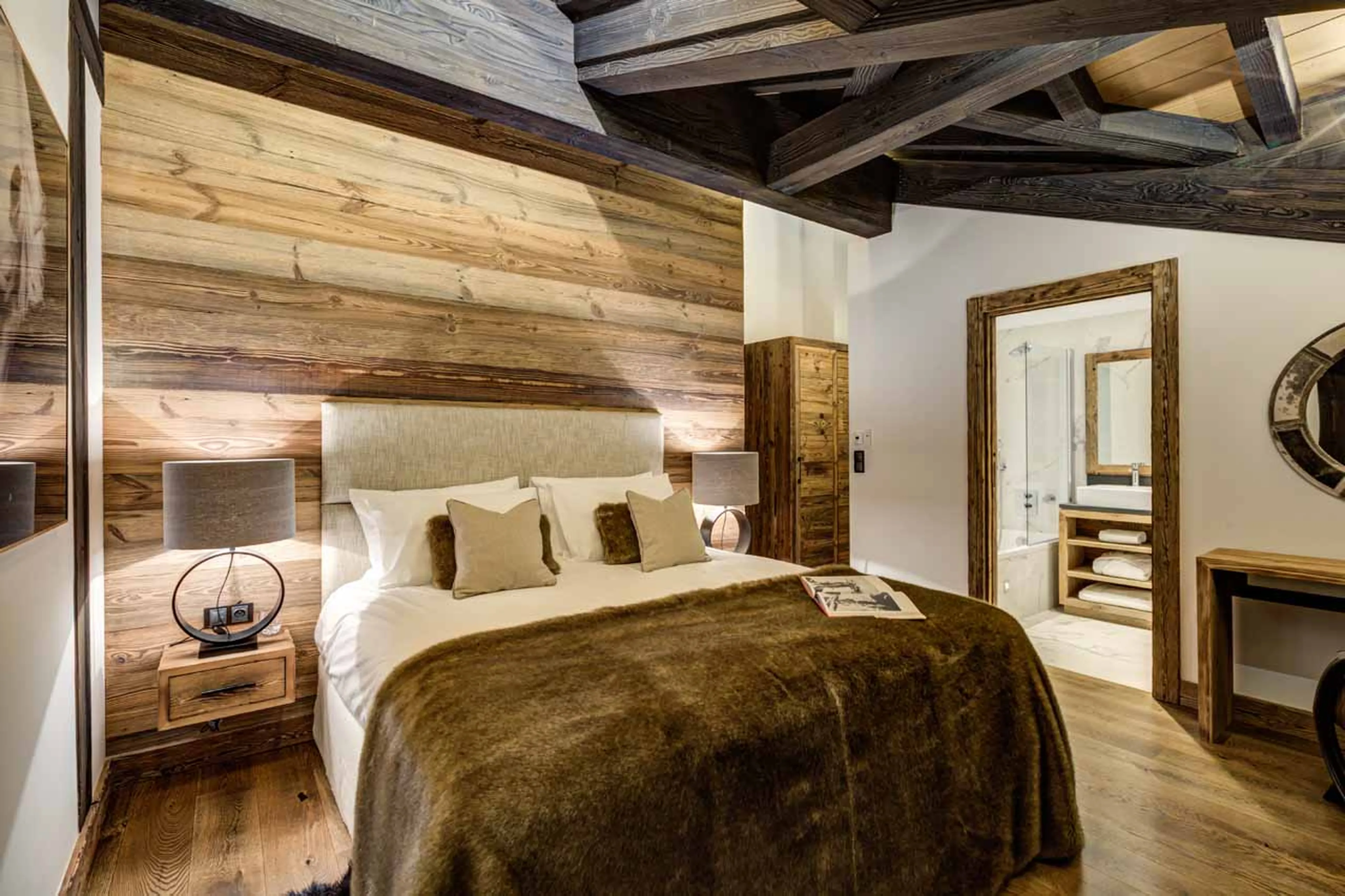 Master suite on top floor at Chez Bugi in St Martin de Belleville