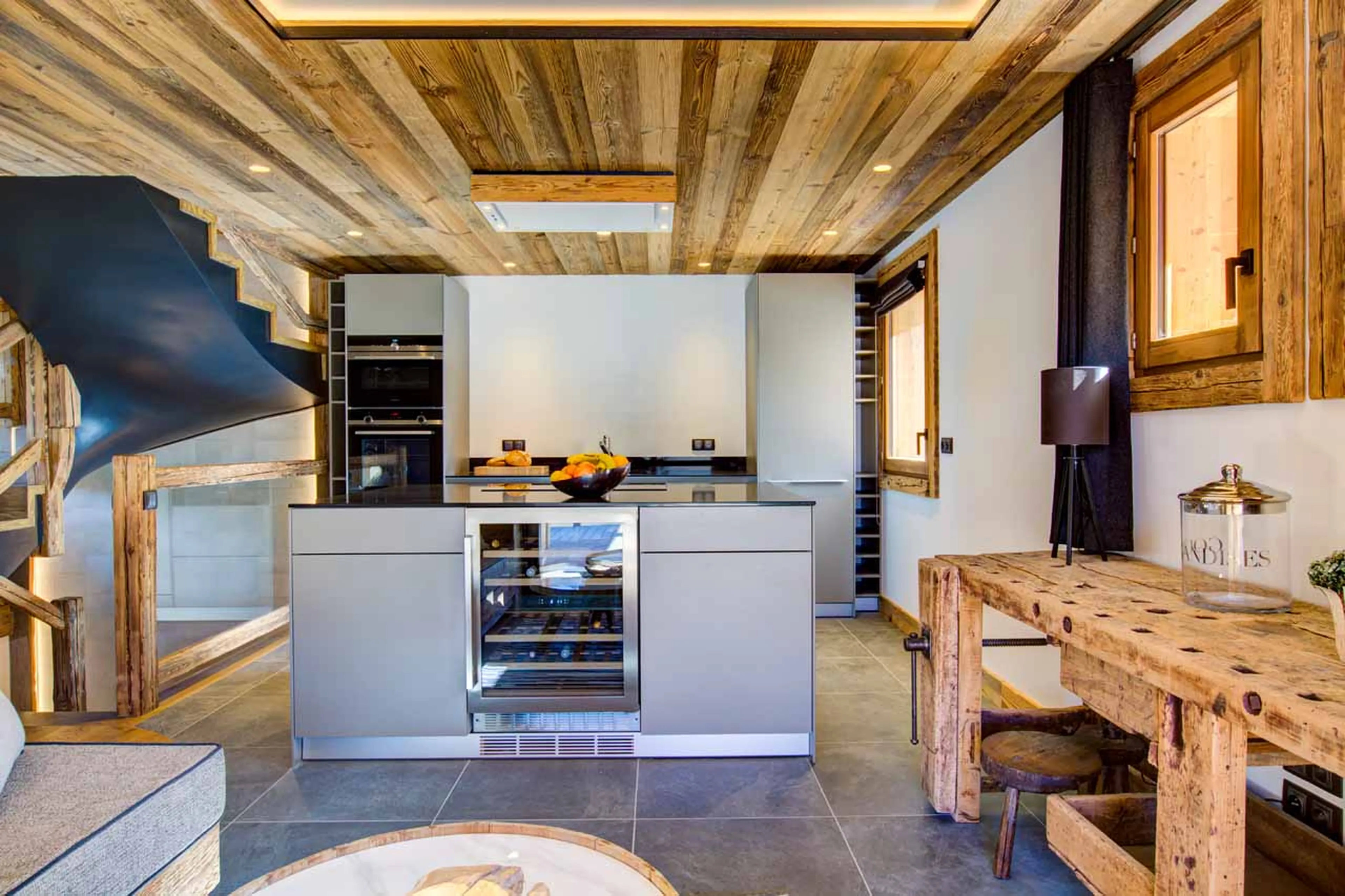 Modern kitchen at Chez Bugi in St Martin de Belleville