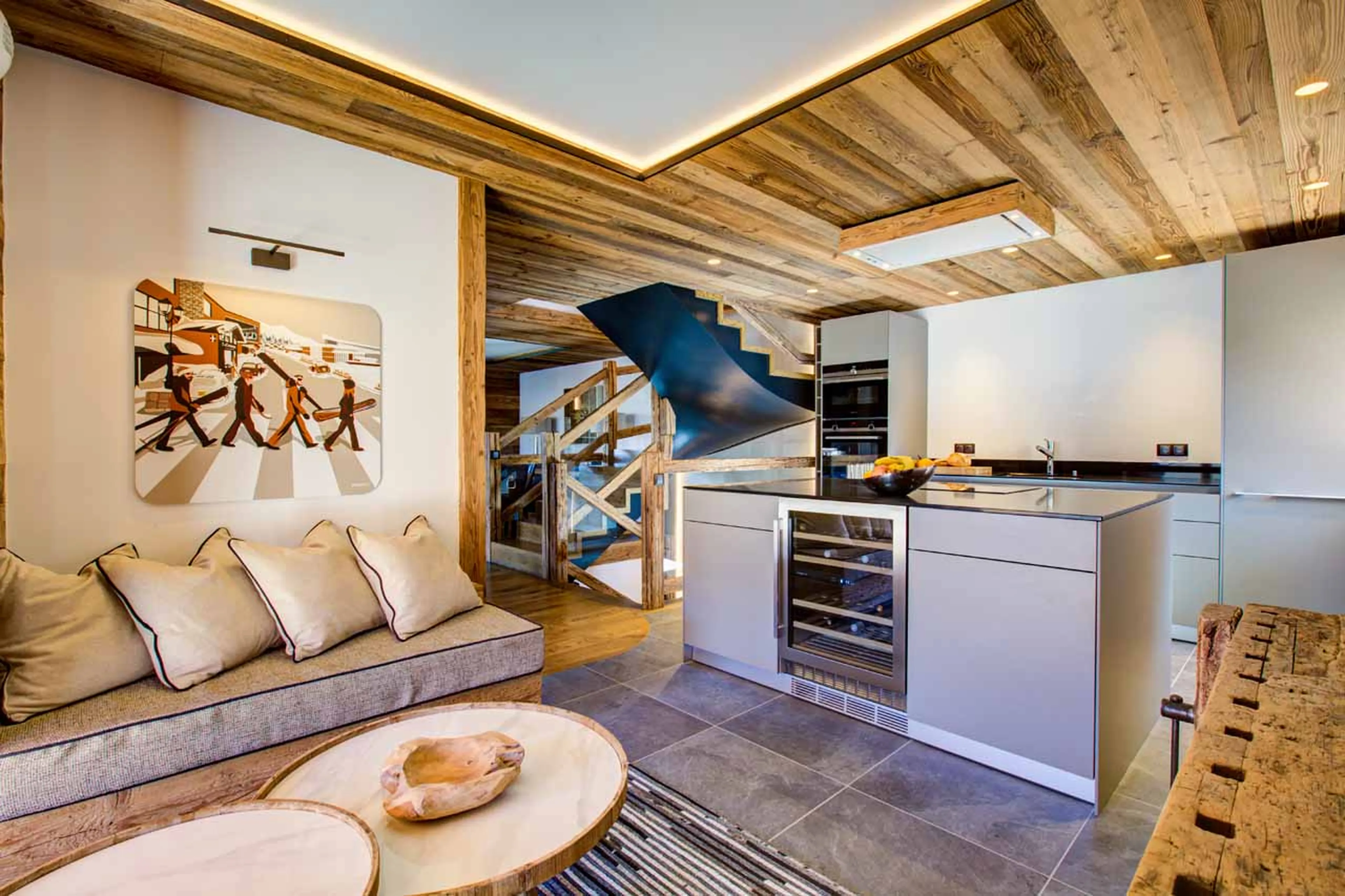 Snug area at Chez Bugi in St Martin de Belleville