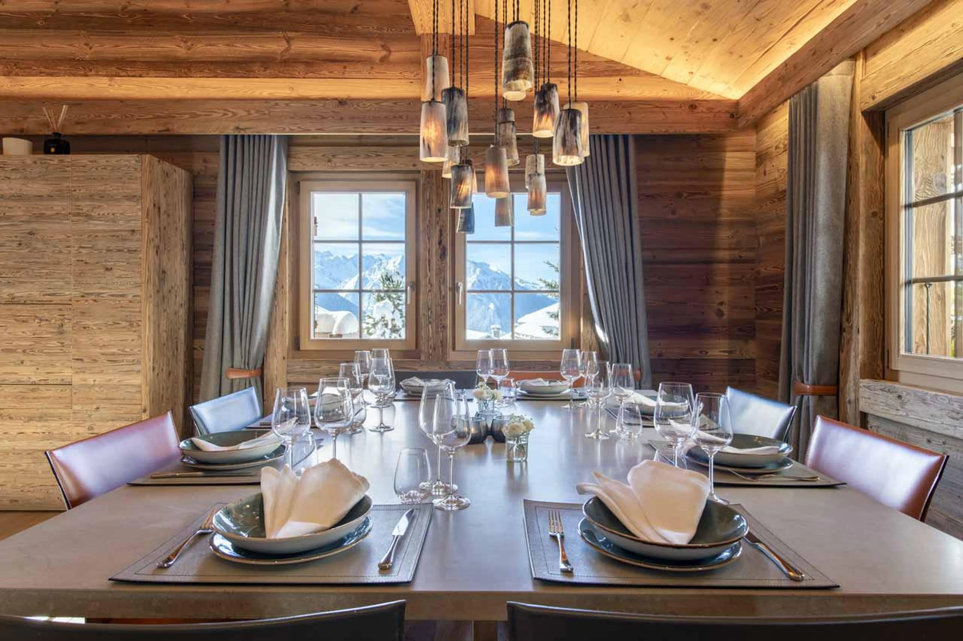 Views from dining table of Chalet Daphne in Verbier