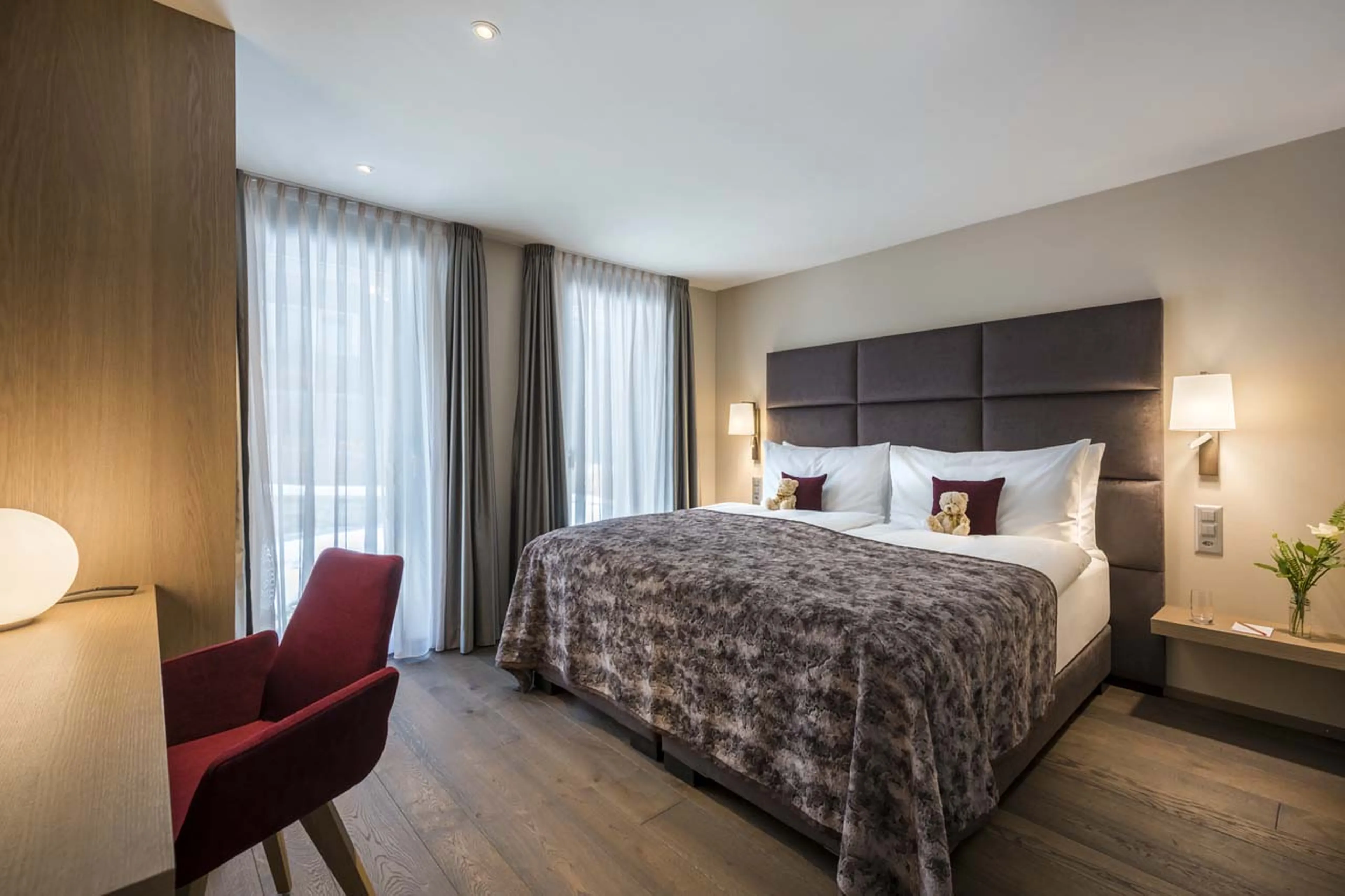 Bedroom one at Christiania 1 Apartment in Zermatt