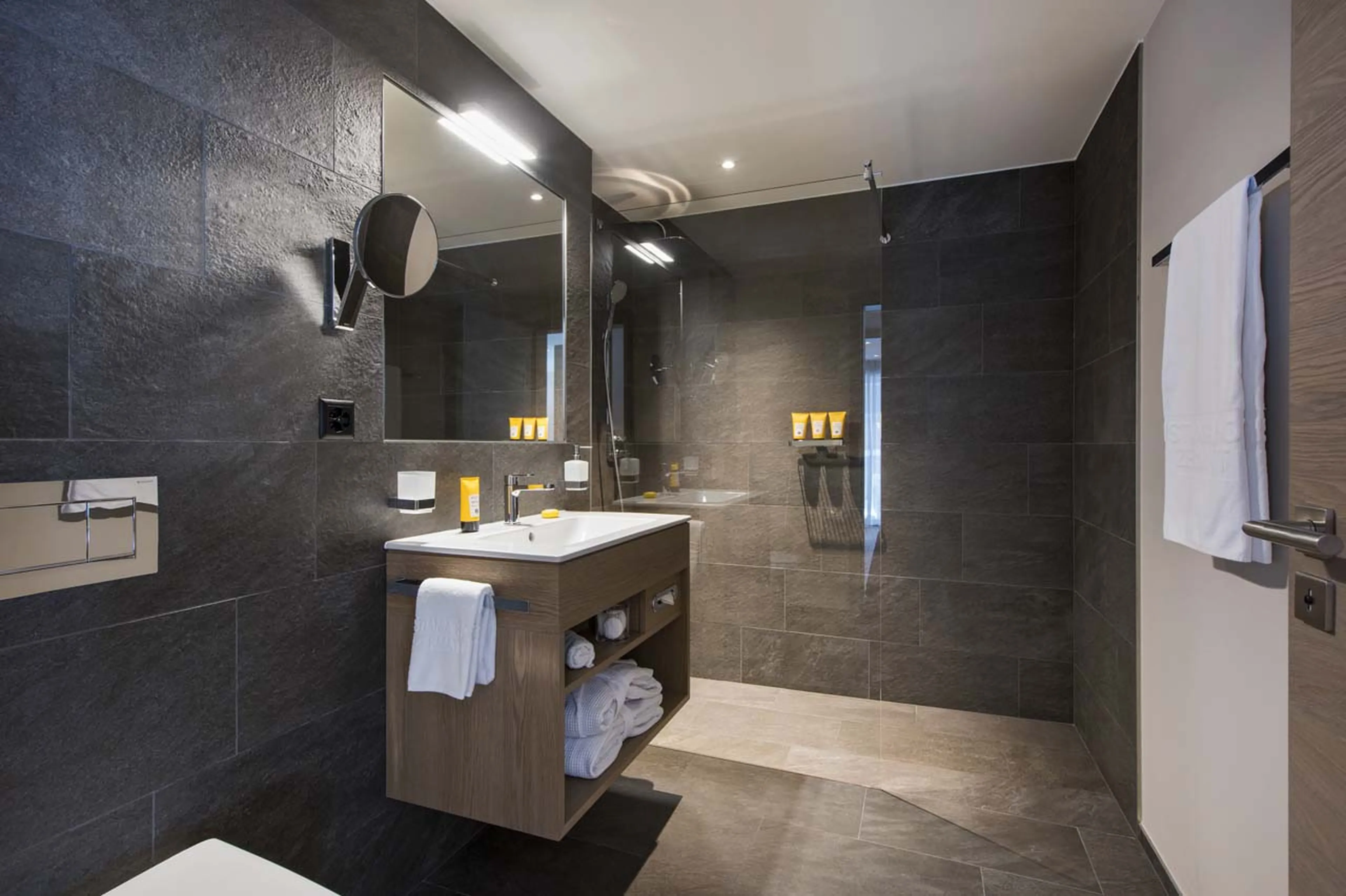 En-suite shower room at Christiania 1 Apartment in Zermatt