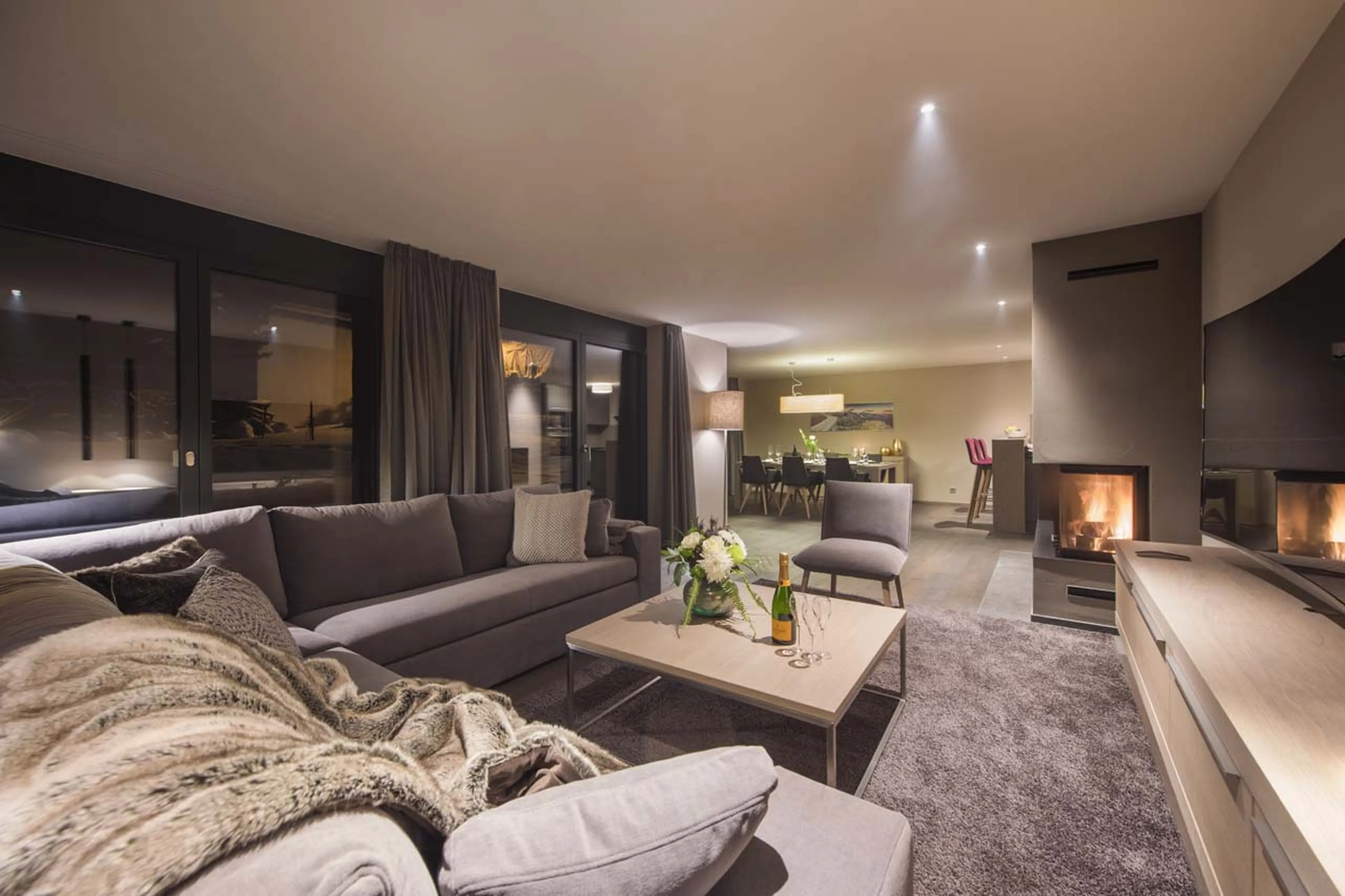 Apartment 2 living area at Christiania Residence in Zermatt